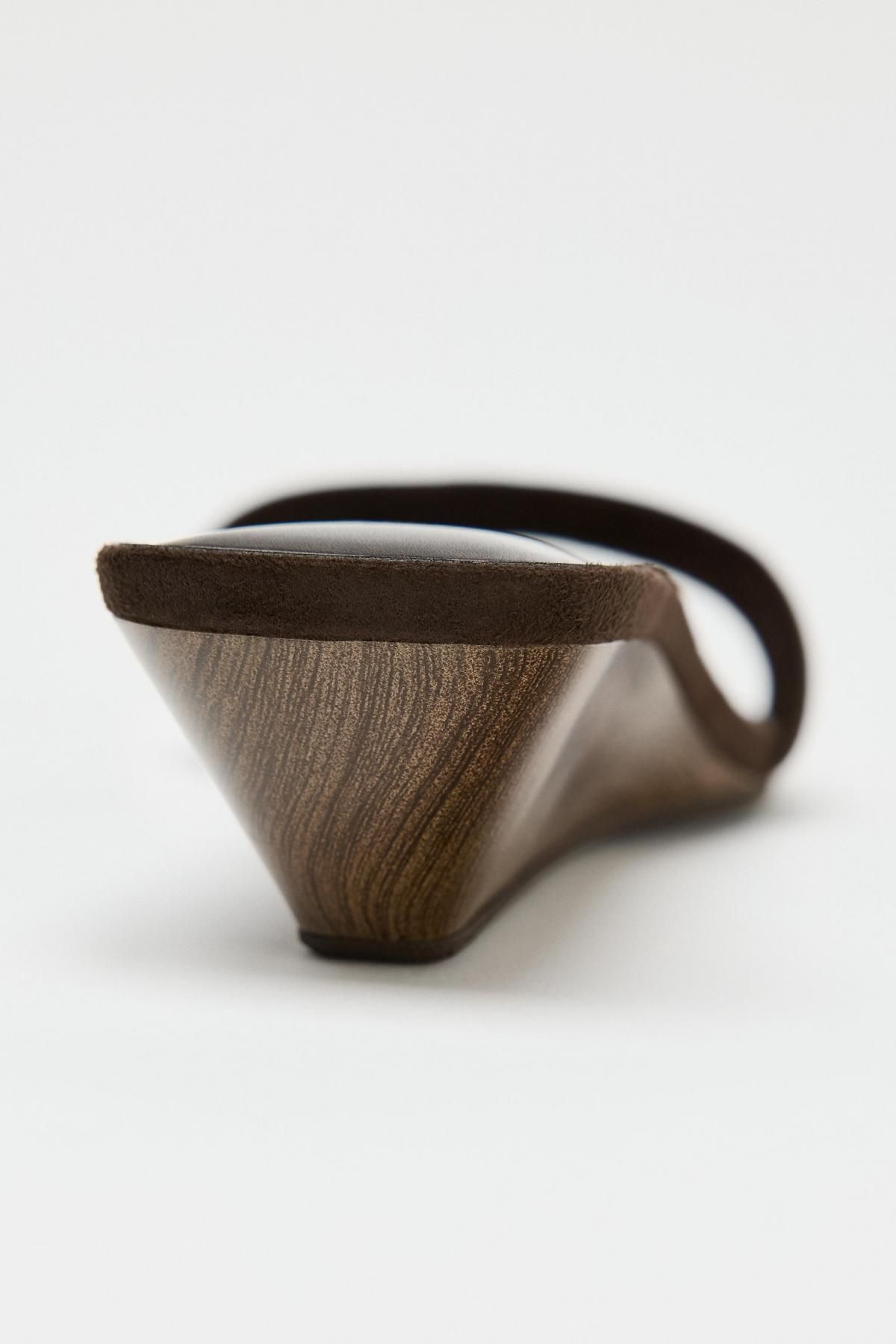 자라 스웨이드 웨지 샌들 3340/510 BROWN - 상세 이미지 5