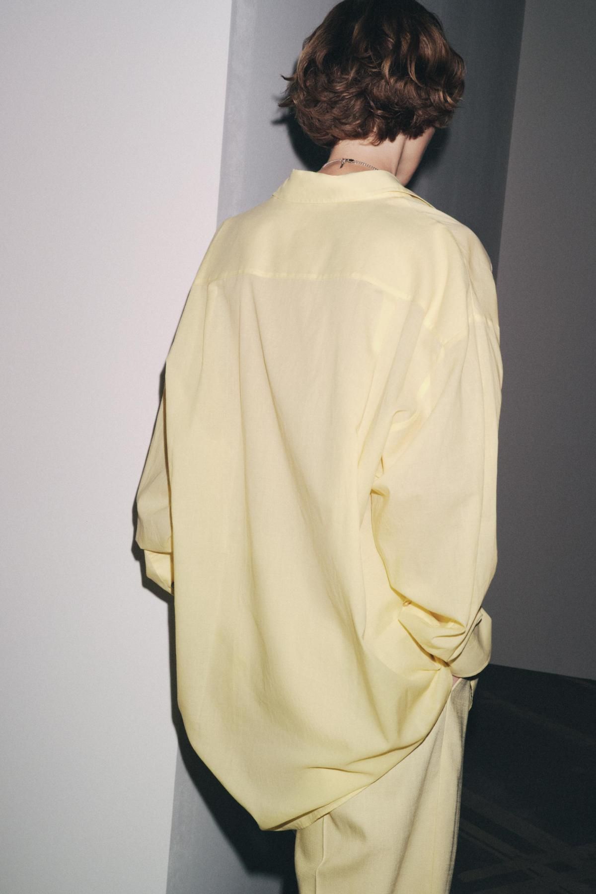 자라 오버사이즈 코튼 롱 슬리브 셔츠 4786/103 YELLOW - 상세 이미지 4