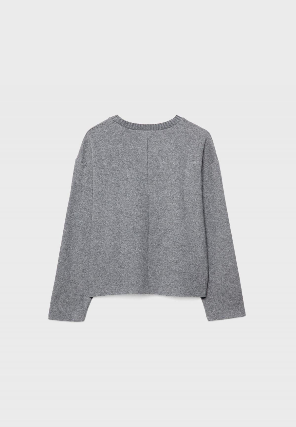 스트라디바리우스 미니멀 소프트터치 라운드넥 니트 긴팔 티셔츠 6535/501 DARK GREY - 상세 이미지 2