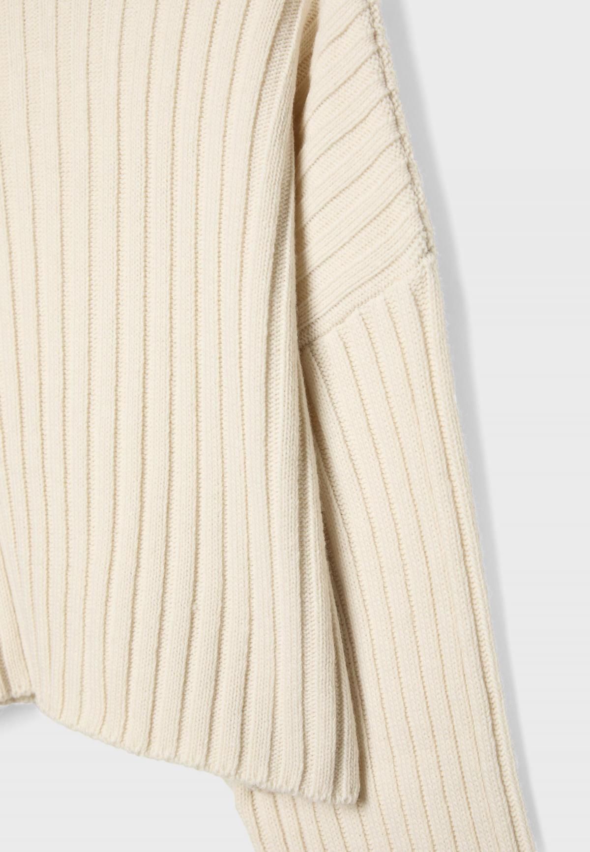 스트라디바리우스 하이넥 크롭 니트 터틀넥 스웨터 8557/350 BEIGE - 상세 이미지 3