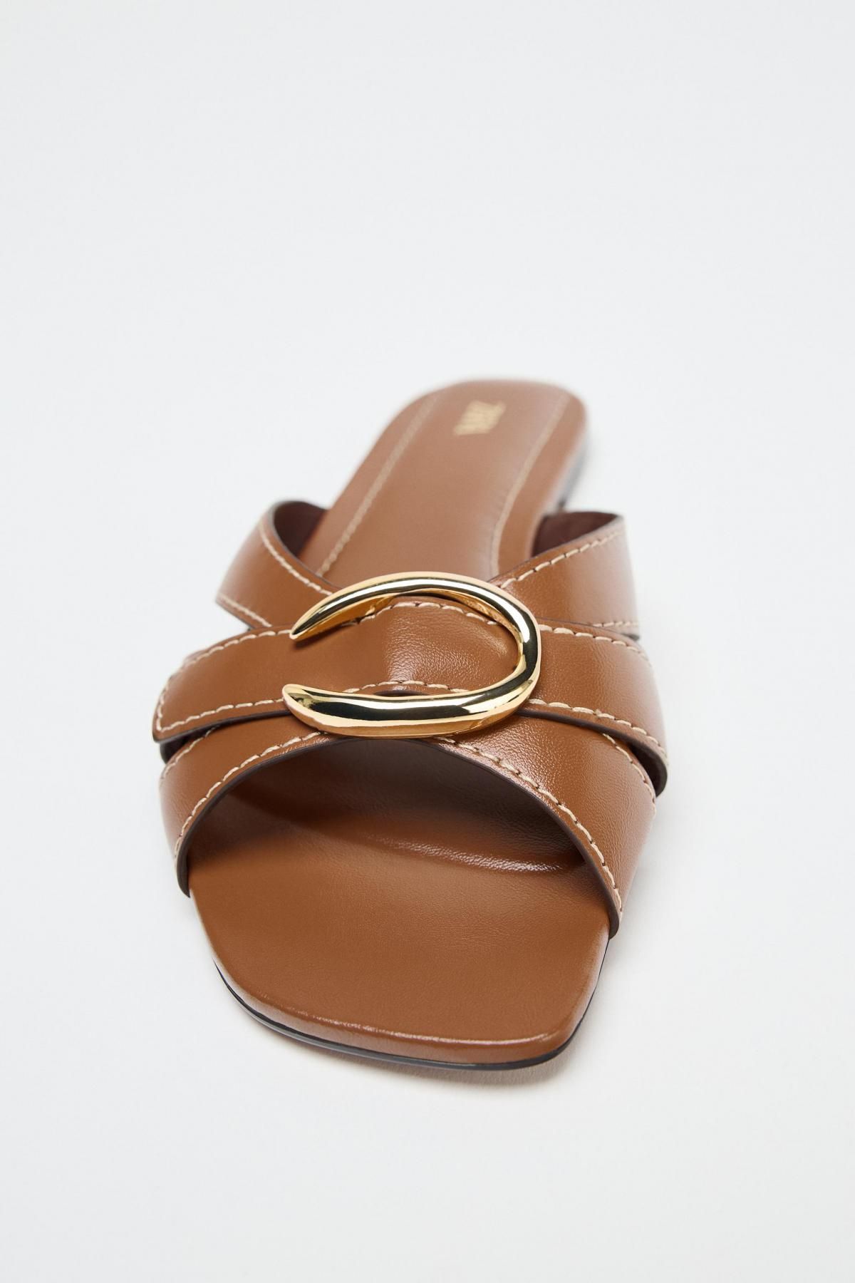 자라 메탈 디테일 크로스 스트랩 샌들 2648/610 BROWN - 상세 이미지 5