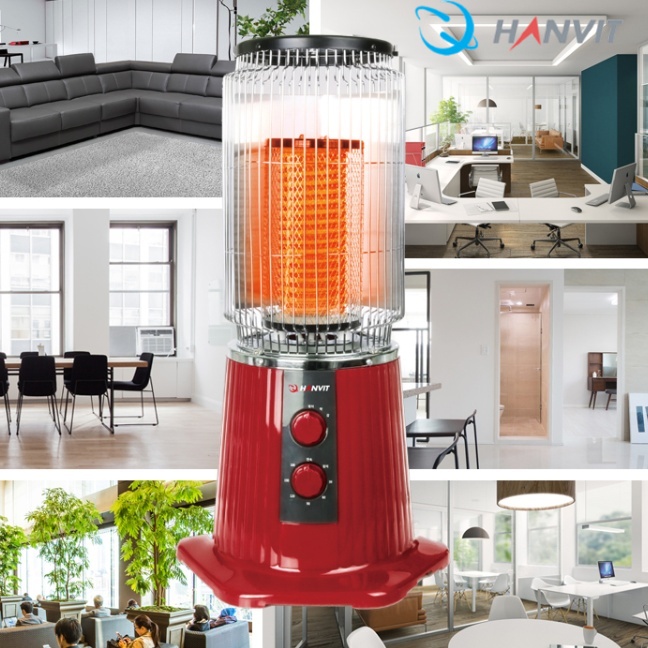 원통형 원적외선히터 작업실 타이머형 세라믹히터 가정용온열기 HV-3003