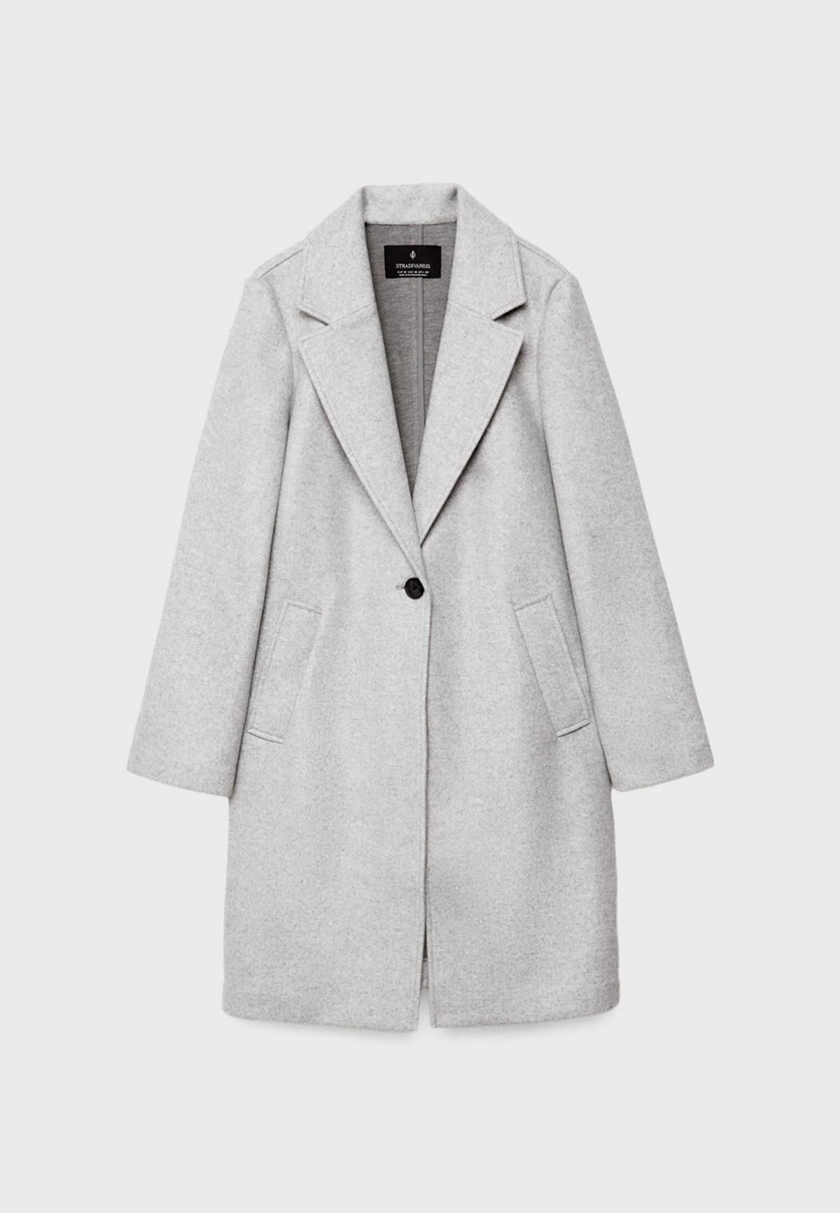 스트라디바리우스 소프트 라이트그레이 버튼업 미디 코트 5898/885 GREY MELANGE - 메인 이미지