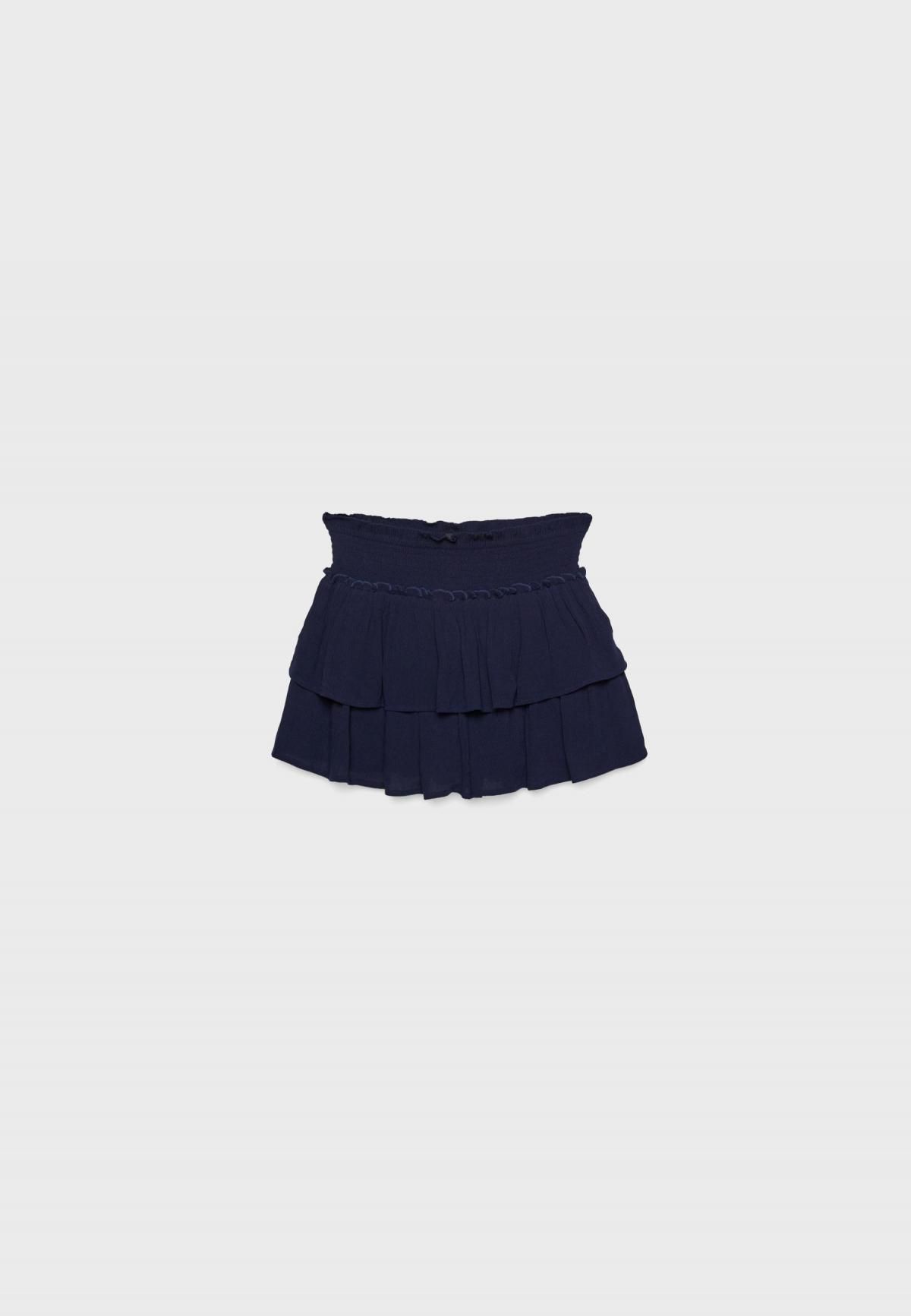 스트라디바리우스 스모크 밴딩 러플 미니 스커트 1369/476 NAVY BLUE - 상세 이미지 2