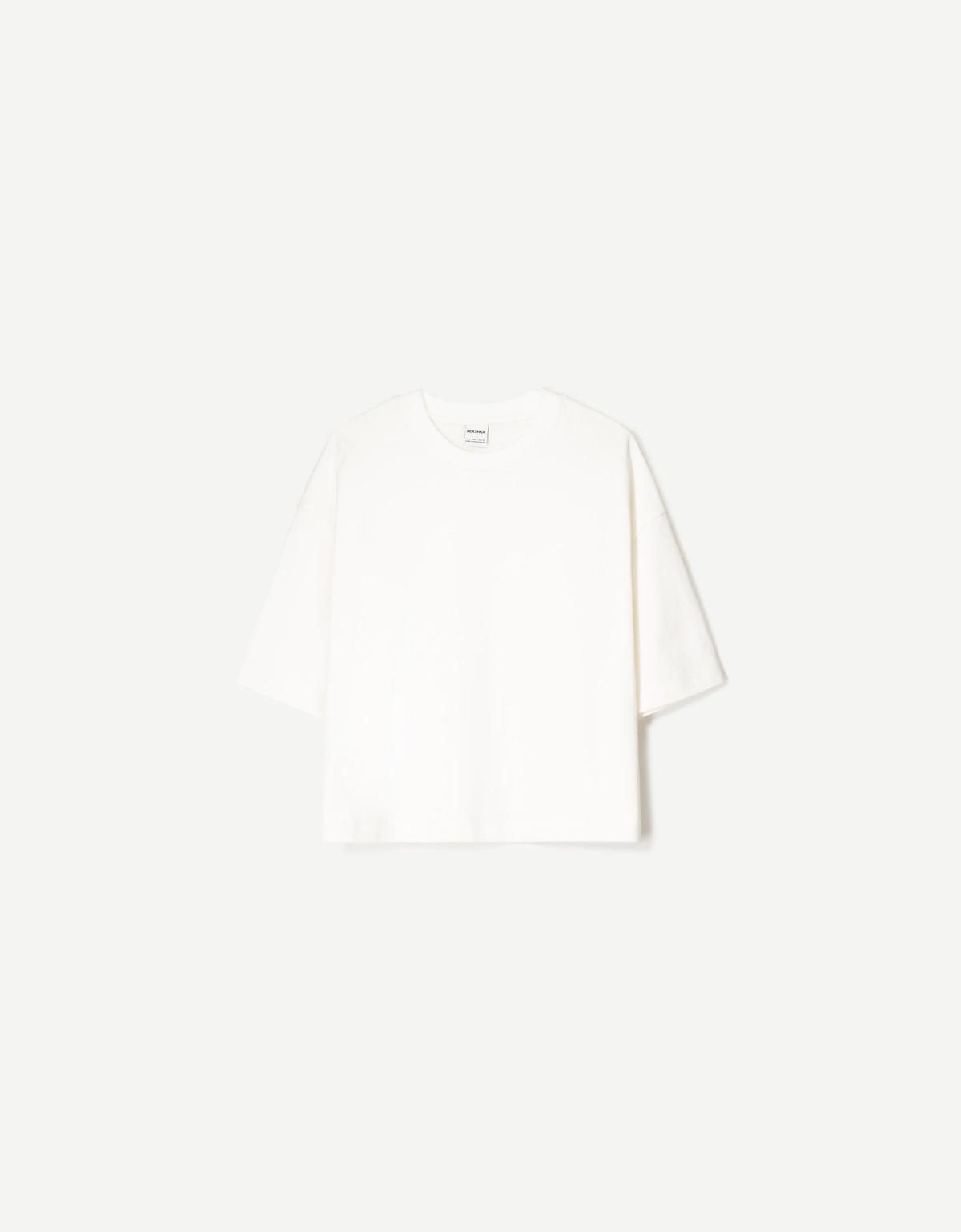 버쉬카 헤비 코튼 박시 핏 반팔 티셔츠 2335/443 OFF WHITE - 상품 이미지