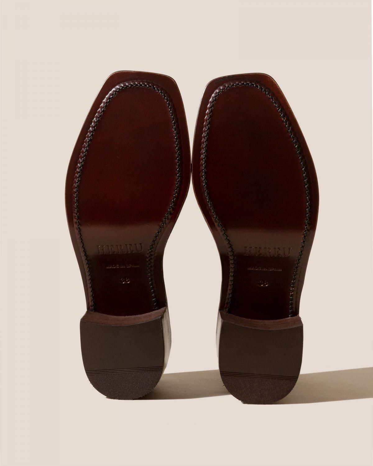 헤레우 ALBER 프리미엄 가죽 T바 힐 로퍼 7880541470936 DARK BROWN - 상세 이미지 4