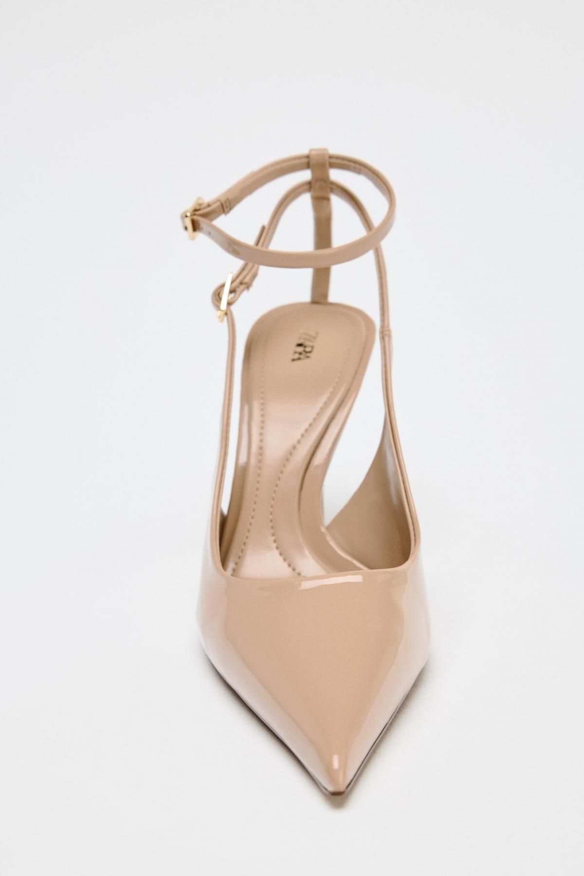 자라 페이턴트 슬링백 하이힐 2233/510 BEIGE - 상세 이미지 3