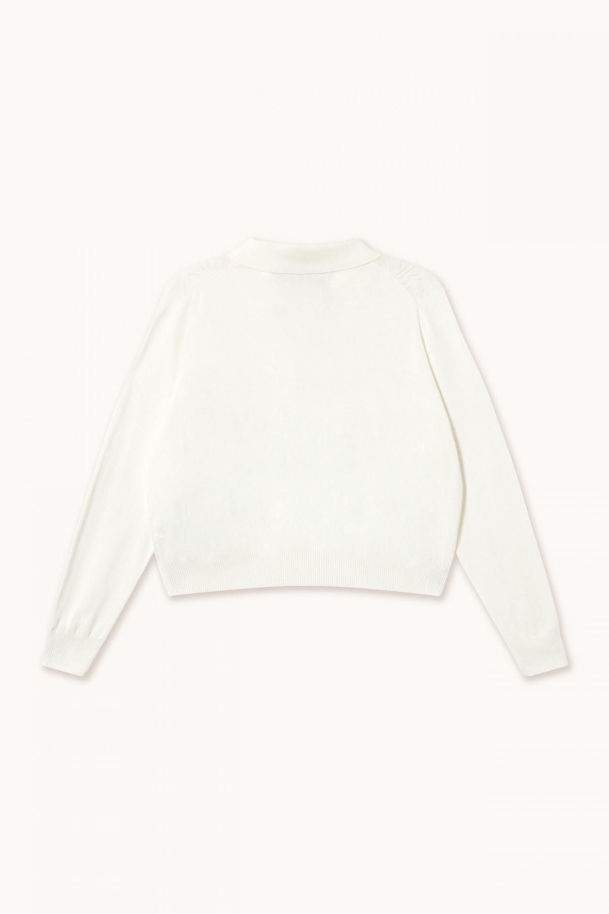 타이니코튼 미니멀 카라 니트 JERSEY FRANK CALADO SS25-772104 BLANCO - 상세 이미지 4