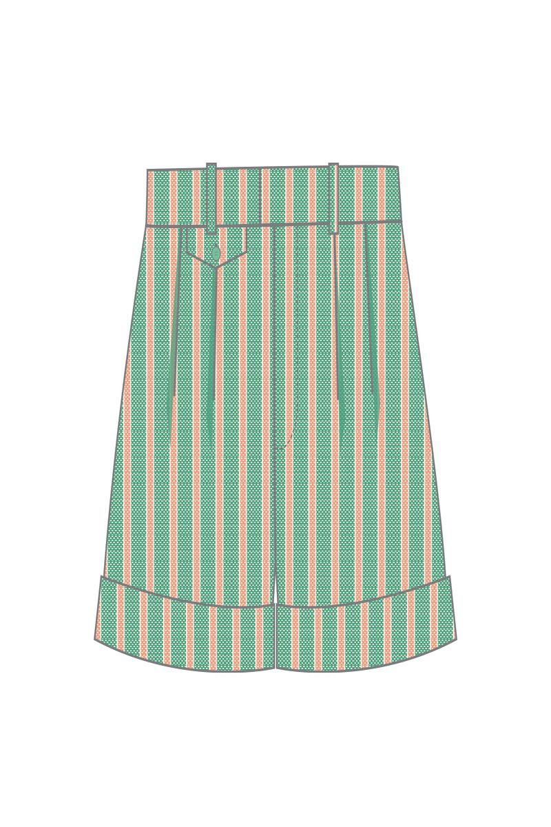 타이니코튼 스트라이프 하이웨이스트 핀턱 숏팬츠 SS25-690M25 ONE COLOR - 상세 이미지 2