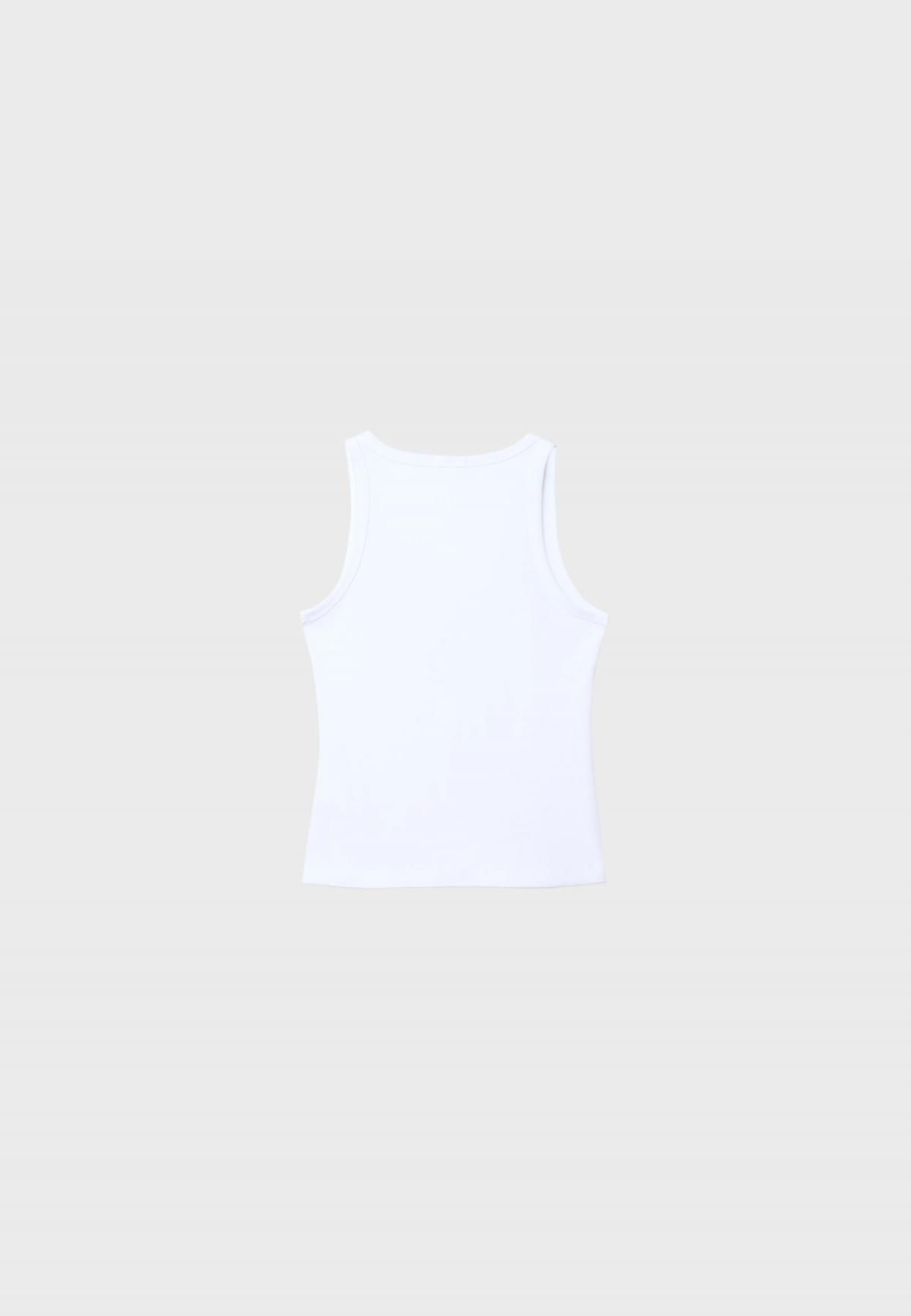 스트라디바리우스 베이직 레이서백 브이넥 민소매 티셔츠 7703/707 WHITE - 상세 이미지 3