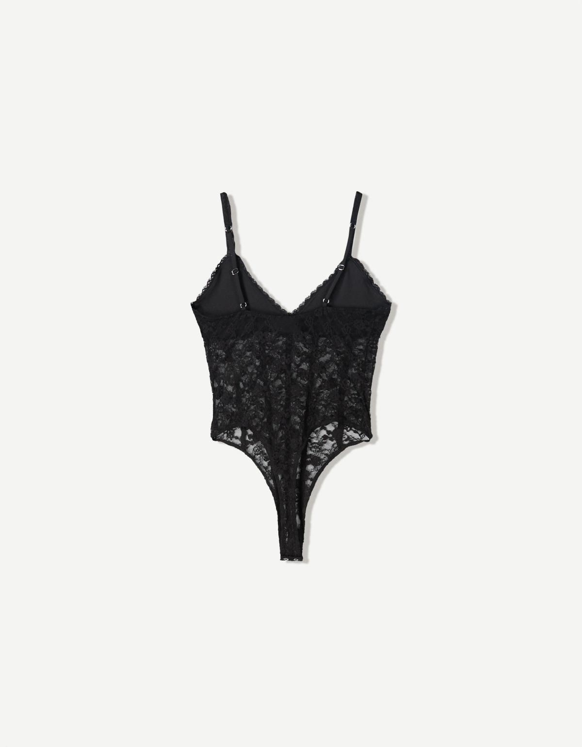 버쉬카 레이스 스트랩 블론드 바디수트 3998/360 BLACK - 상세 이미지 5