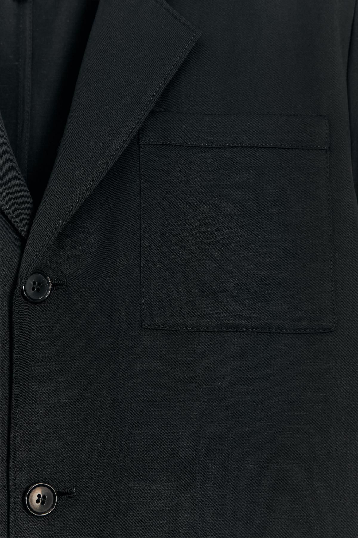 자라 미니멀 린넨블렌드 스트레이트핏 롱코트 3362/515 BLACK - 상세 이미지 4