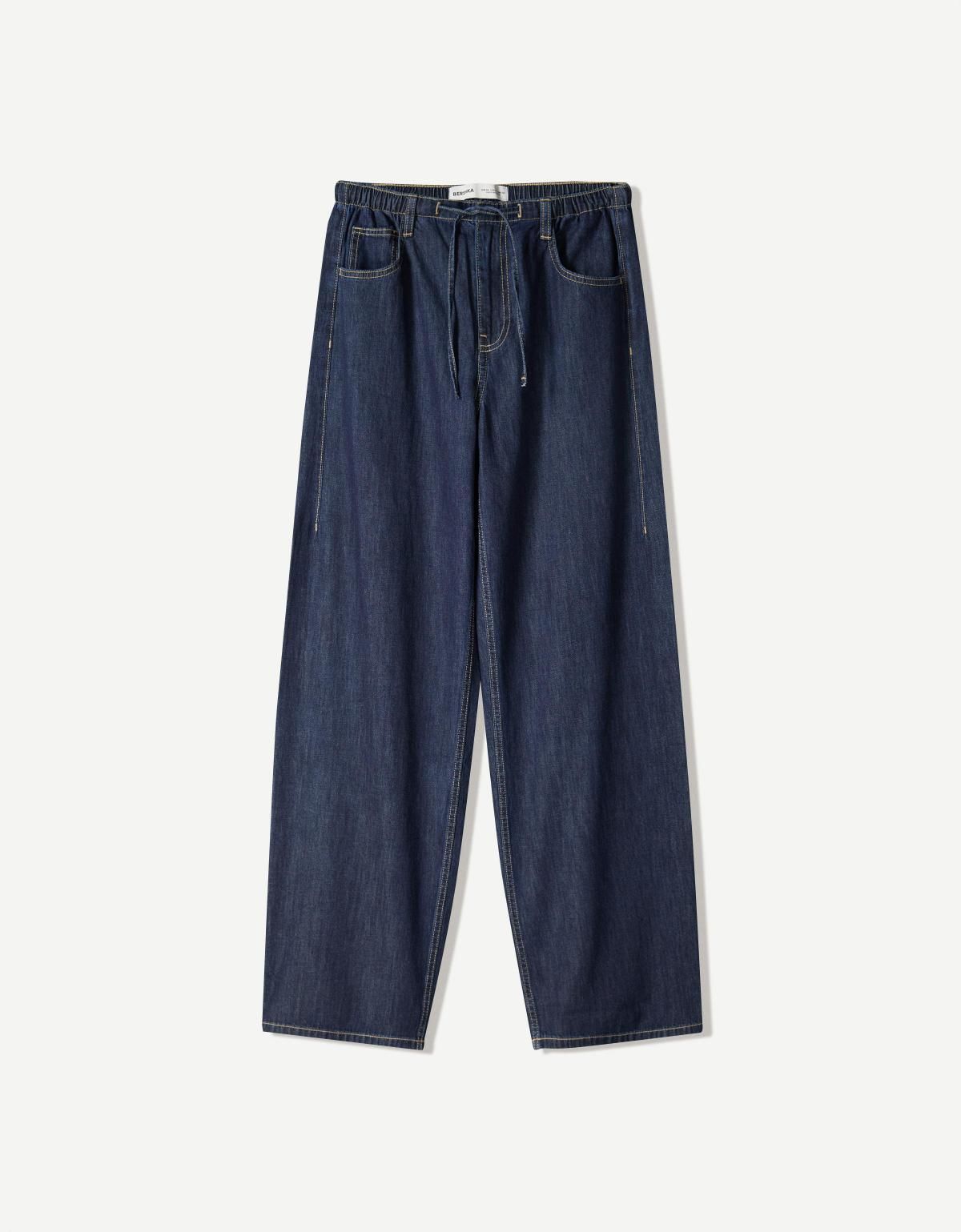 버쉬카 데님 라이트웨이트 와이드핏 청바지 0045/335 NAVY - 상품 이미지