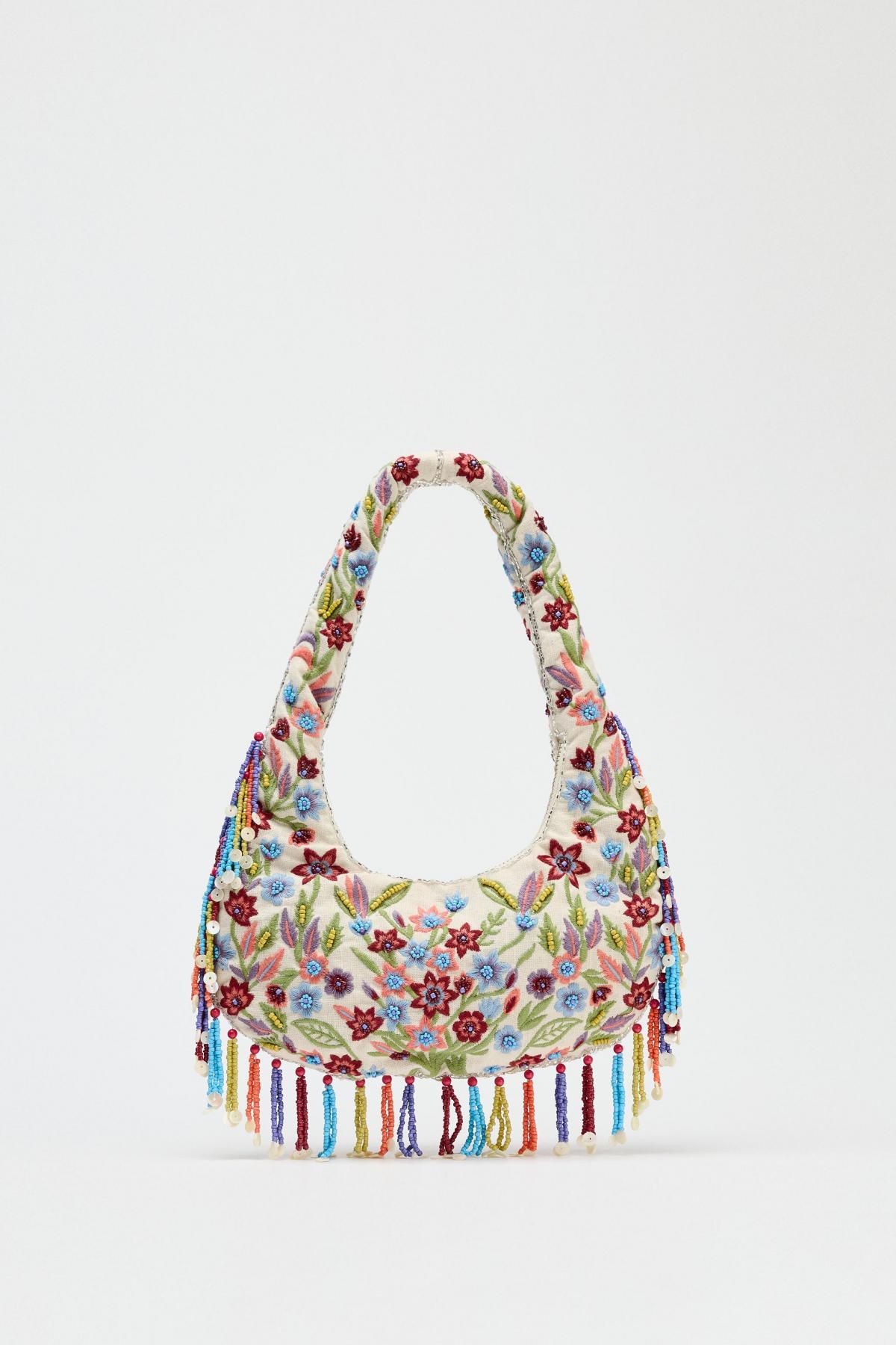 자라 플라워 자수 멀티컬러 비즈 숄더 오벌백 6206/610 MULTICOLOURED - 상품 이미지