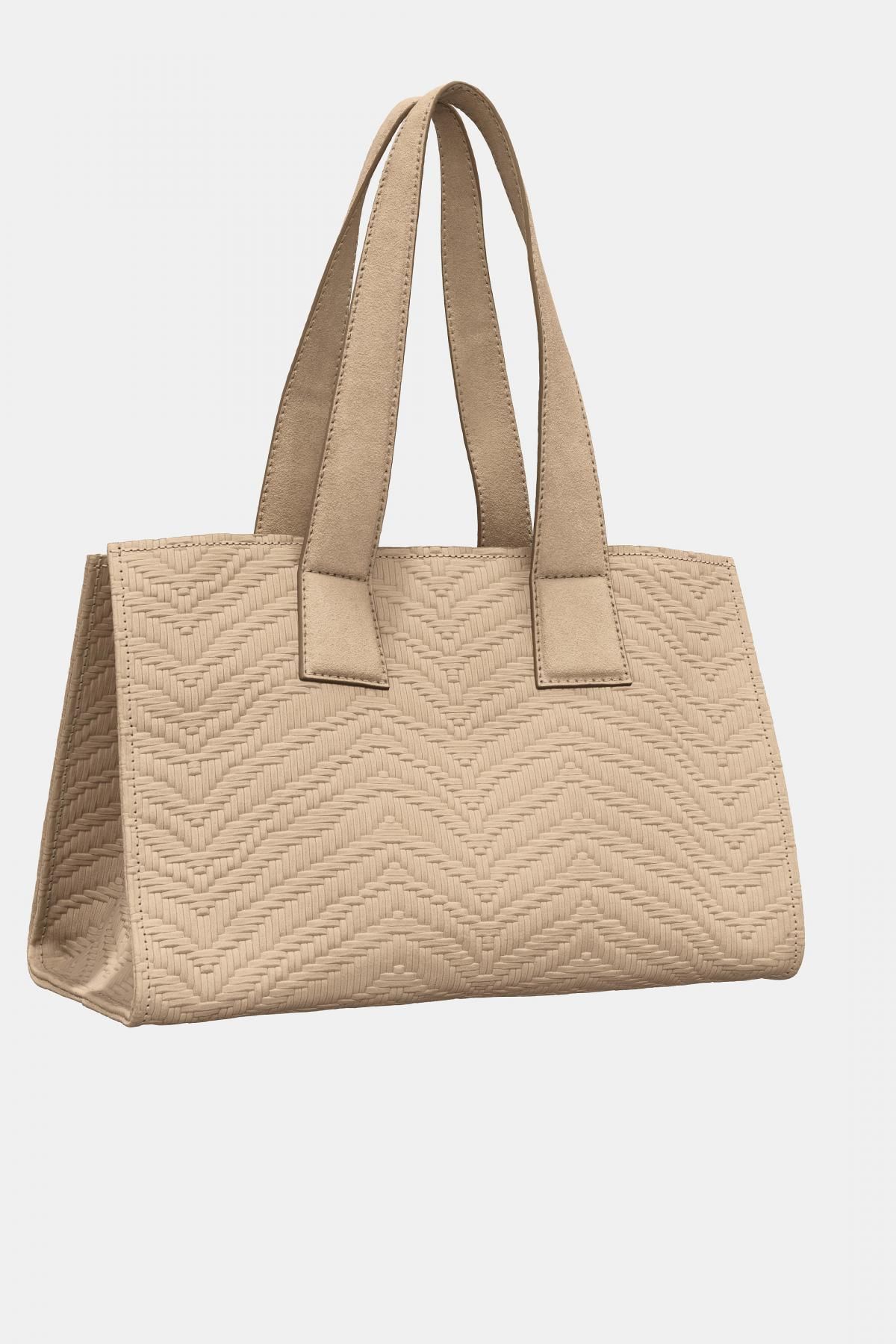 자라 베이지 브레이드 스웨이드 쇼퍼백 6010/610 SAND/BROWN - 상세 이미지 5