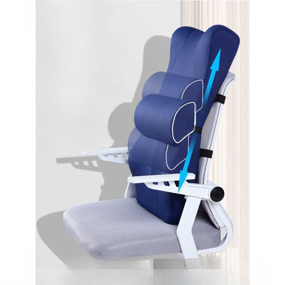 사무용 의자 등받이 쿠션 요추 지지 허리통증 완화용 블루 스탠다드 (147-158cm) - 상세 이미지 2