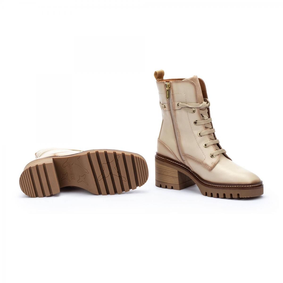 피콜리노스 베이지 미디엄 스퀘어힐 레이스업 앵클부츠 VALLADOLID W5D-8698C1 MARFIL - 상세 이미지 5