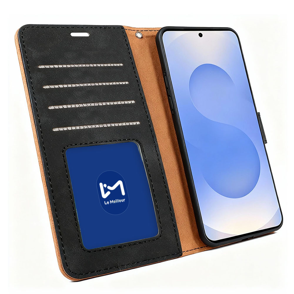 르메이어 가죽 카드수납 폴리오 지갑형 케이스 레드, 갤럭시 퀀텀6 - 상세 이미지 2