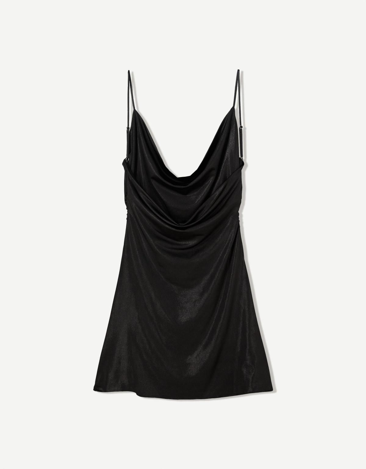 버쉬카 샤이니 스트랩 파티 슬리브리스 블랙 미니 원피스 5752/187 BLACK - 상세 이미지 5