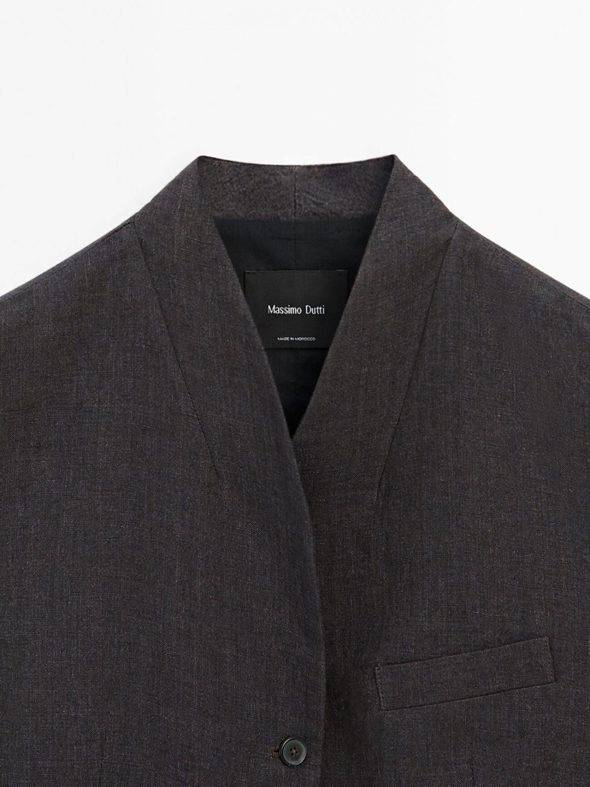 마시모두띠 린넨 하이넥 테일러드 베스트 6031/914 DARK GREY - 상세 이미지 5