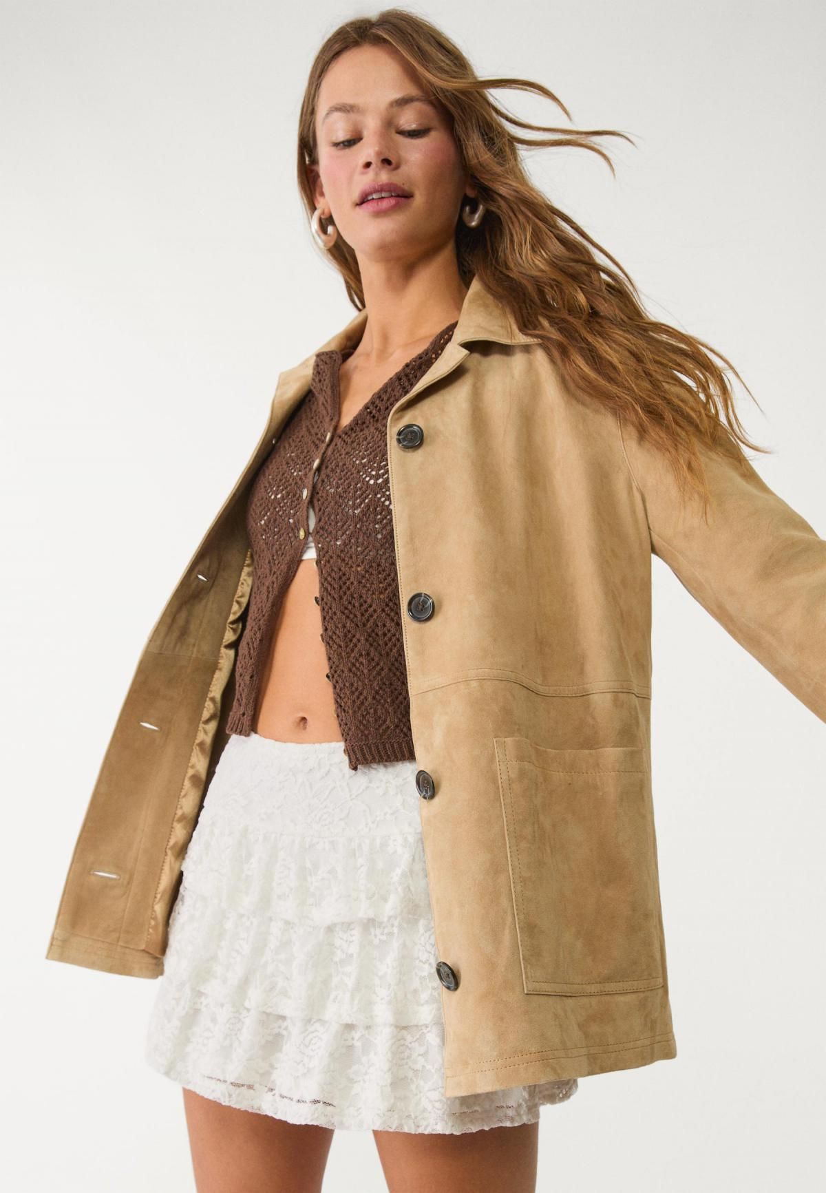 스트라디바리우스 플루이드 레이스 하이웨이스트 미니 스커트팬츠 8402/228 ECRU - 상세 이미지 5