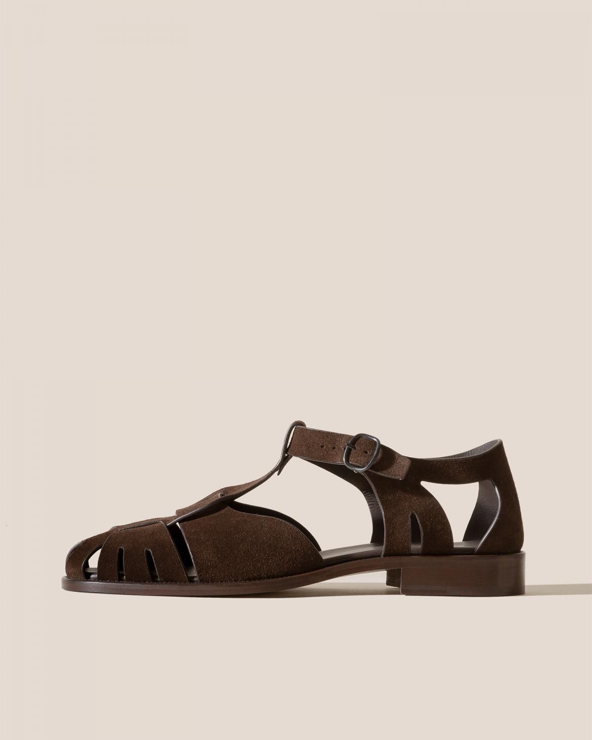 헤레우 페스카 스웨이드 피셔맨 스트랩 샌들 14907393999180 DARK BROWN - 메인 이미지
