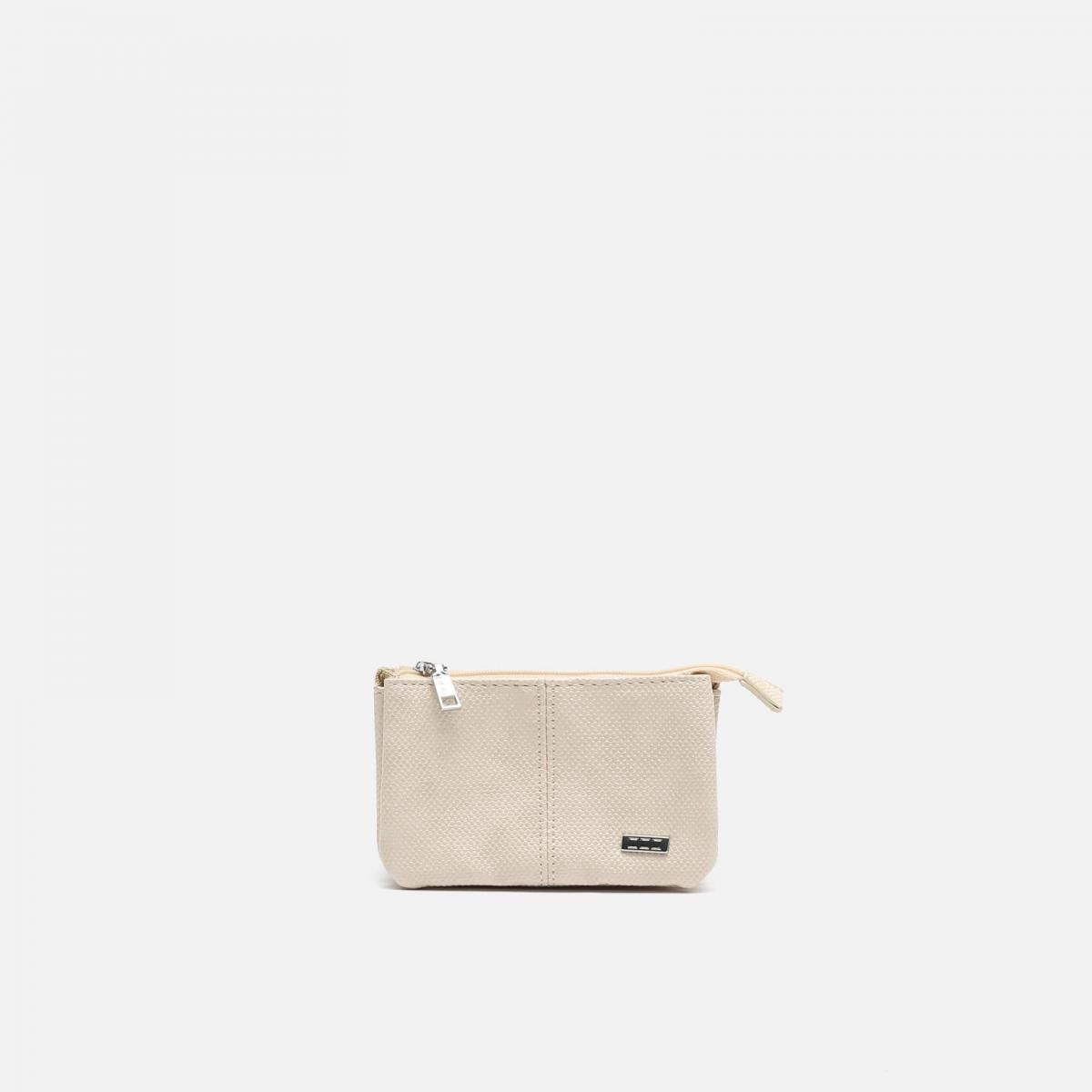 미사코 유니크 베이직 레더 텍스처 동전 지갑 ENGRI-4400383117016 BEIGE - 메인 이미지