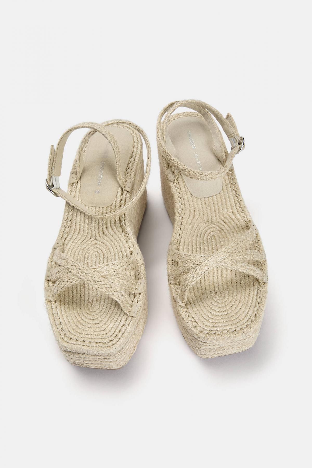 풀앤베어 내추럴 에스파드리유 웨지샌들 베이지 스트랩 플랫폼 1801/640 BEIGE - 상세 이미지 5