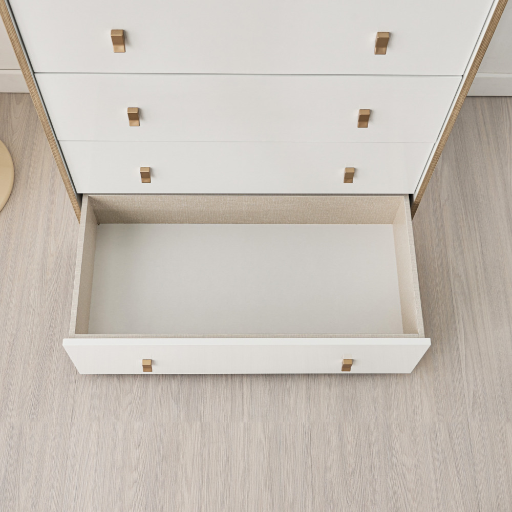 차차 800서랍장 속깊은 드레스룸 옷 서랍장 높은 800x400x1238mm, 5단, 네추럴화이트 - 상세 이미지 2