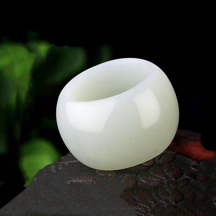 재물 반지 22mm 신장 호탄 남자 재복 옥 엄지반지 - 상세 이미지 2
