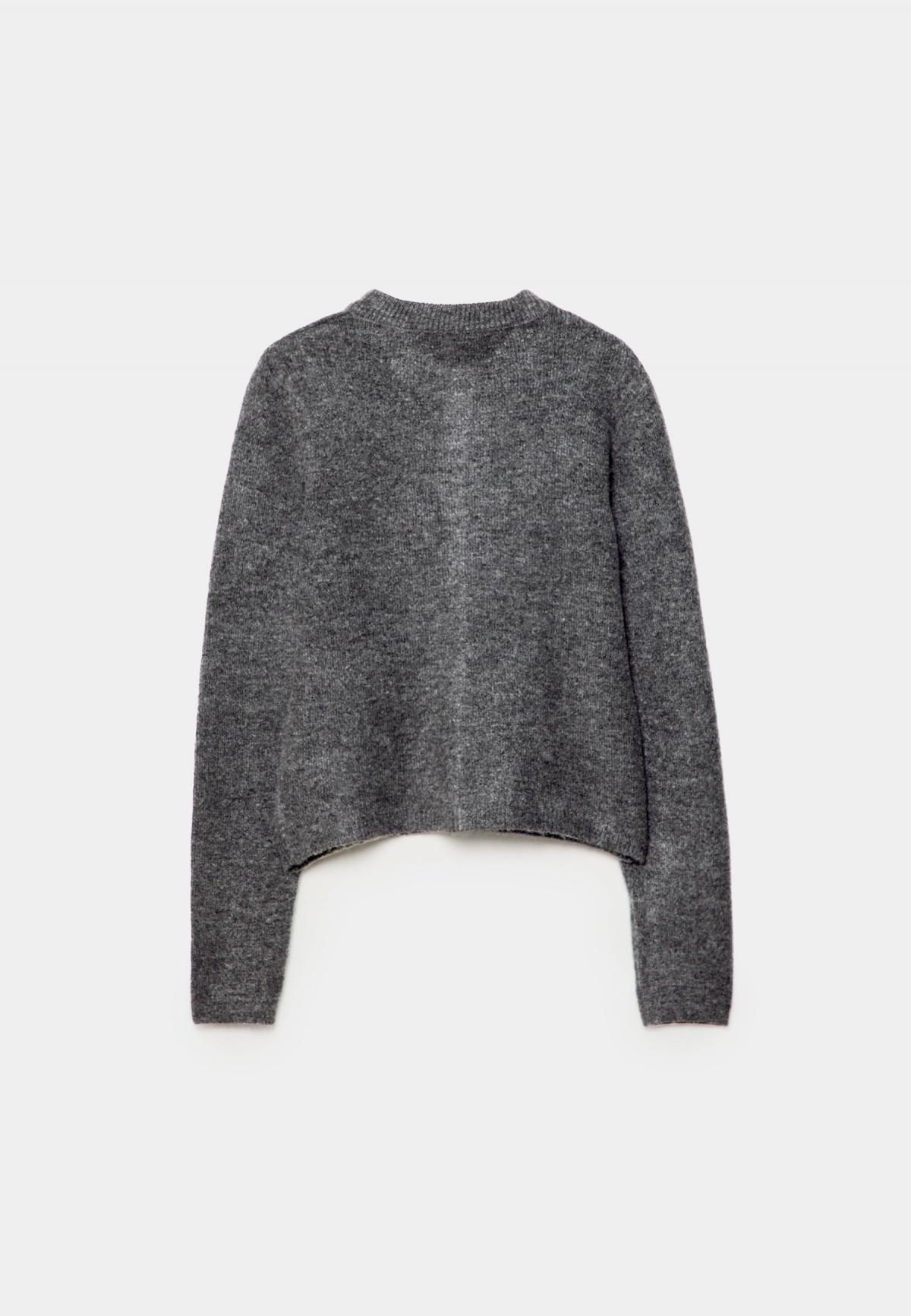 스트라디바리우스 라운드넥 니트 버튼업 베이직 가디건 8559/876 DARK GREY - 상세 이미지 2
