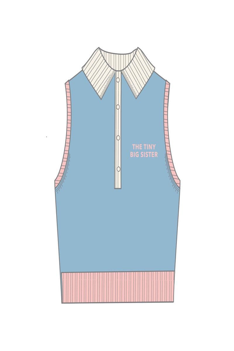 타이니코튼 프레피 니트 민소매 폴로 크롭 탑 SS25-770L19 ONE COLOR - 상세 이미지 2