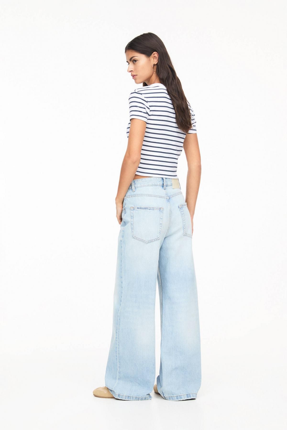 풀앤베어 스트라이프 크롭 립 반팔 티셔츠 3245/328 STRIPED - 상세 이미지 4