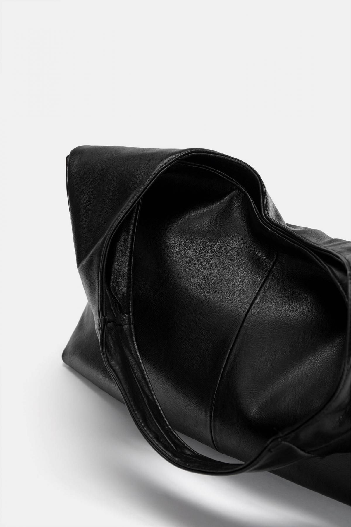 풀앤베어 모던 페이크레더 쇼퍼백 블랙 4272/440 BLACK - 상세 이미지 5