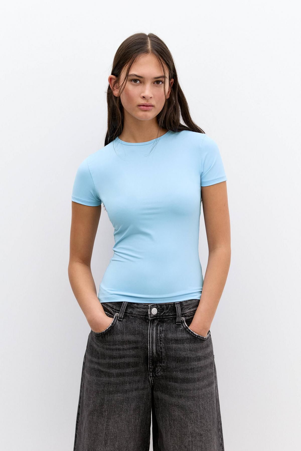 풀앤베어 테크니컬 라이트블루 폴리아미드 반팔 티셔츠 3245/313 PALE BLUE - 상세 이미지 2