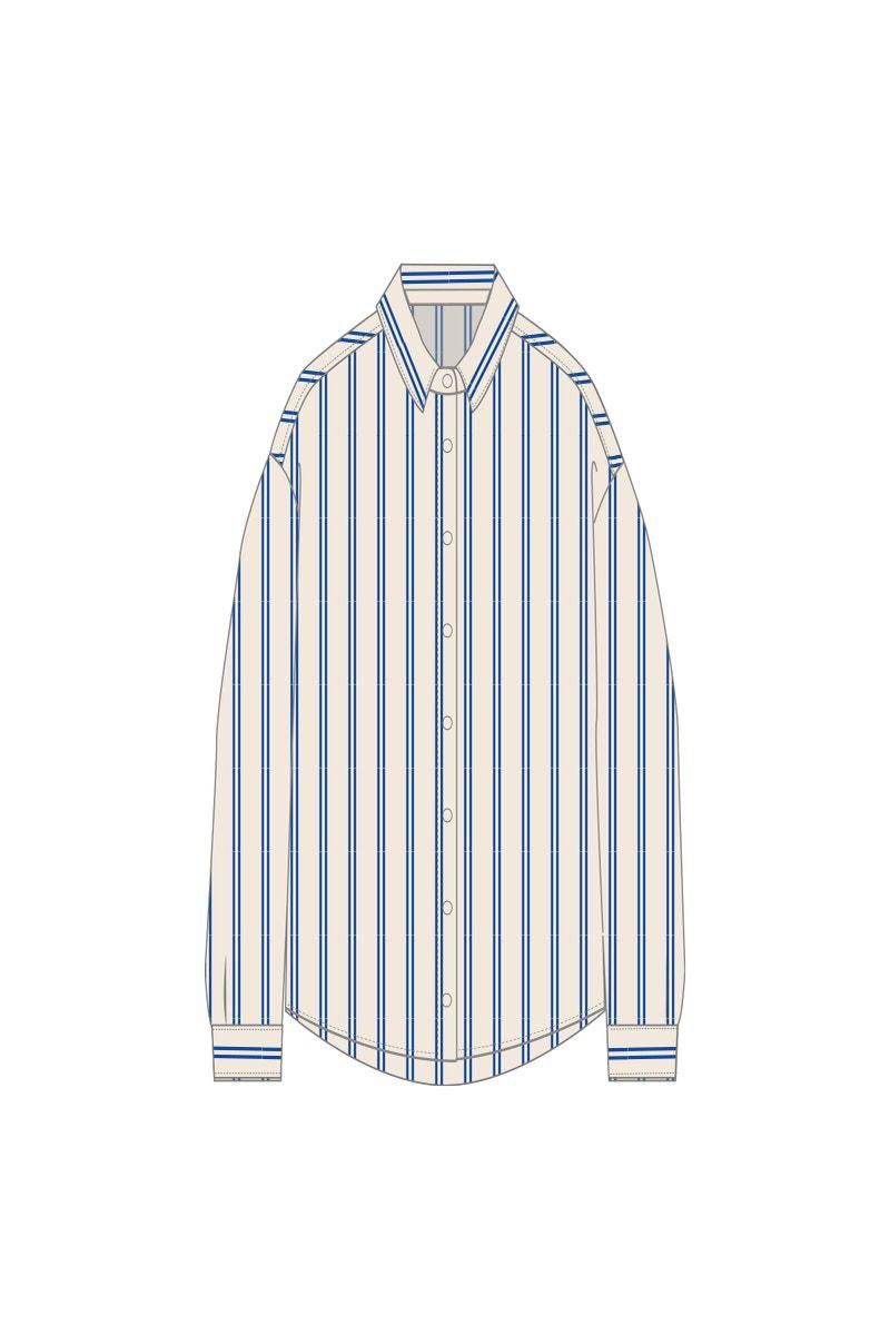 타이니코튼 스트라이프 오버핏 긴팔 셔츠 SS25-701104 ONE COLOR - 상세 이미지 2