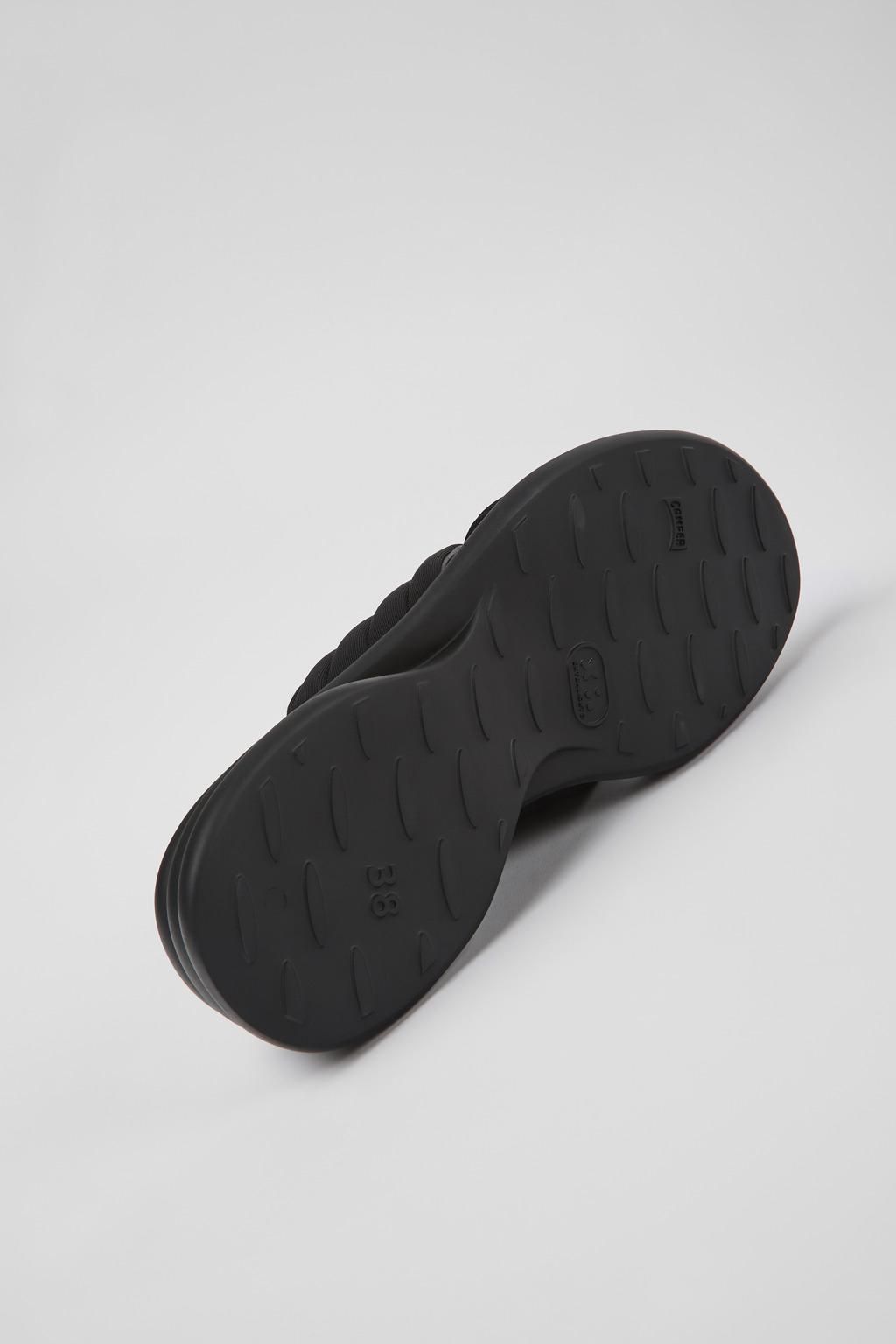 캠퍼 블랙 텍스타일 크로스 스트랩 웨지 샌들 Spiro K201539-004 BLACK - 상세 이미지 5