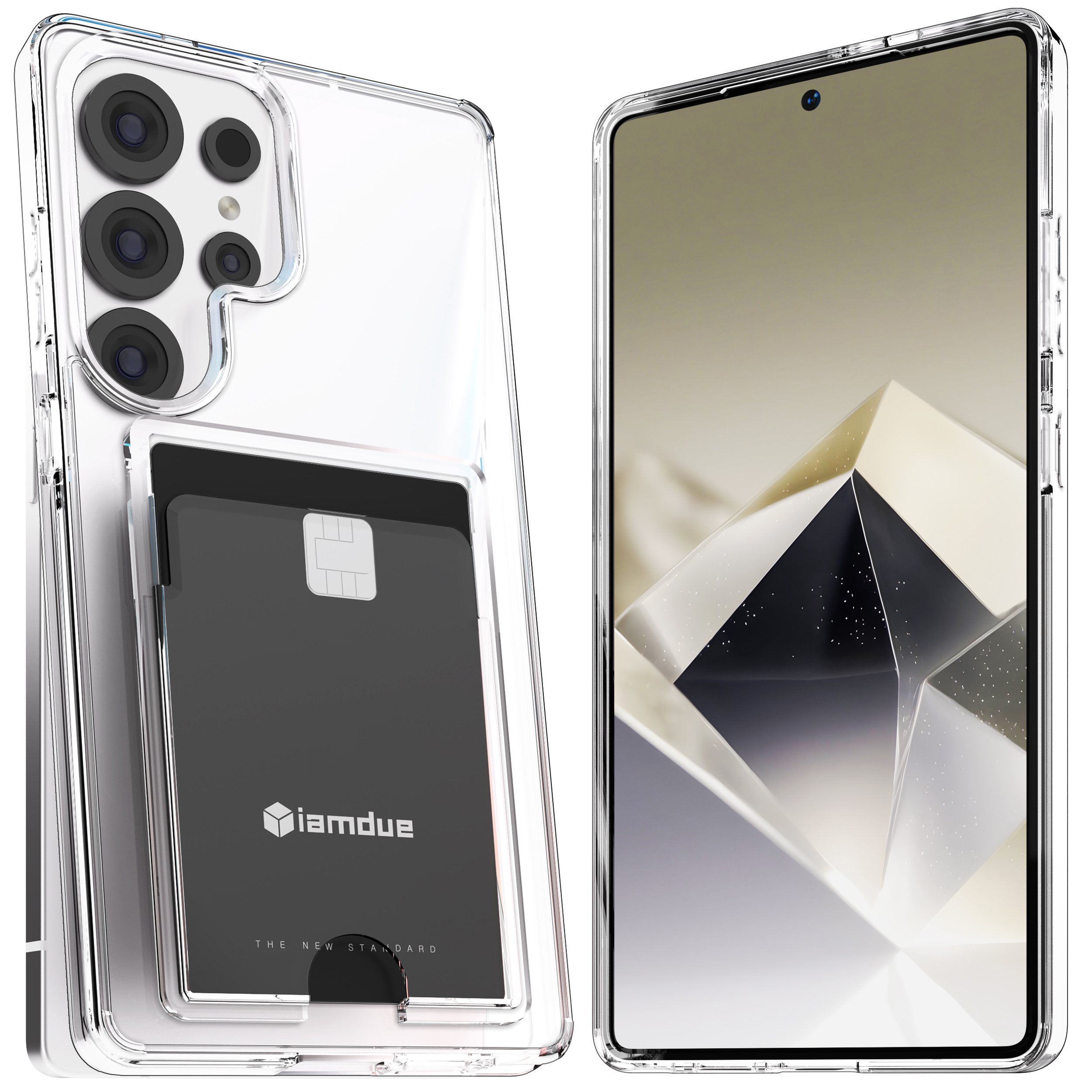 변색방지 카드 케이스 2장 수납 슬림 생폰 투명, 갤럭시S25 울트라 - 상품 이미지