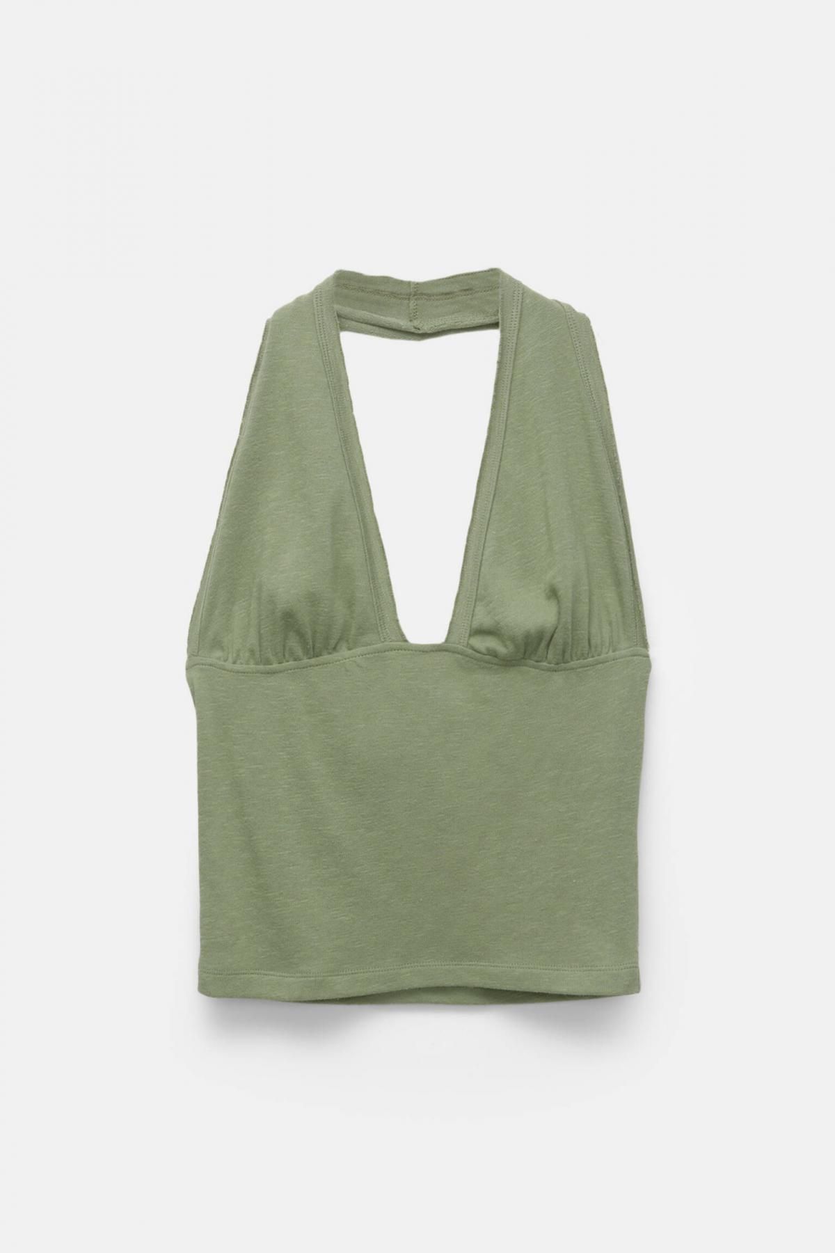 풀앤베어 코르셋무드 브이넥 홀터넥 민소매 탑 그린 7150/317 MEDIUM GREEN - 메인 이미지