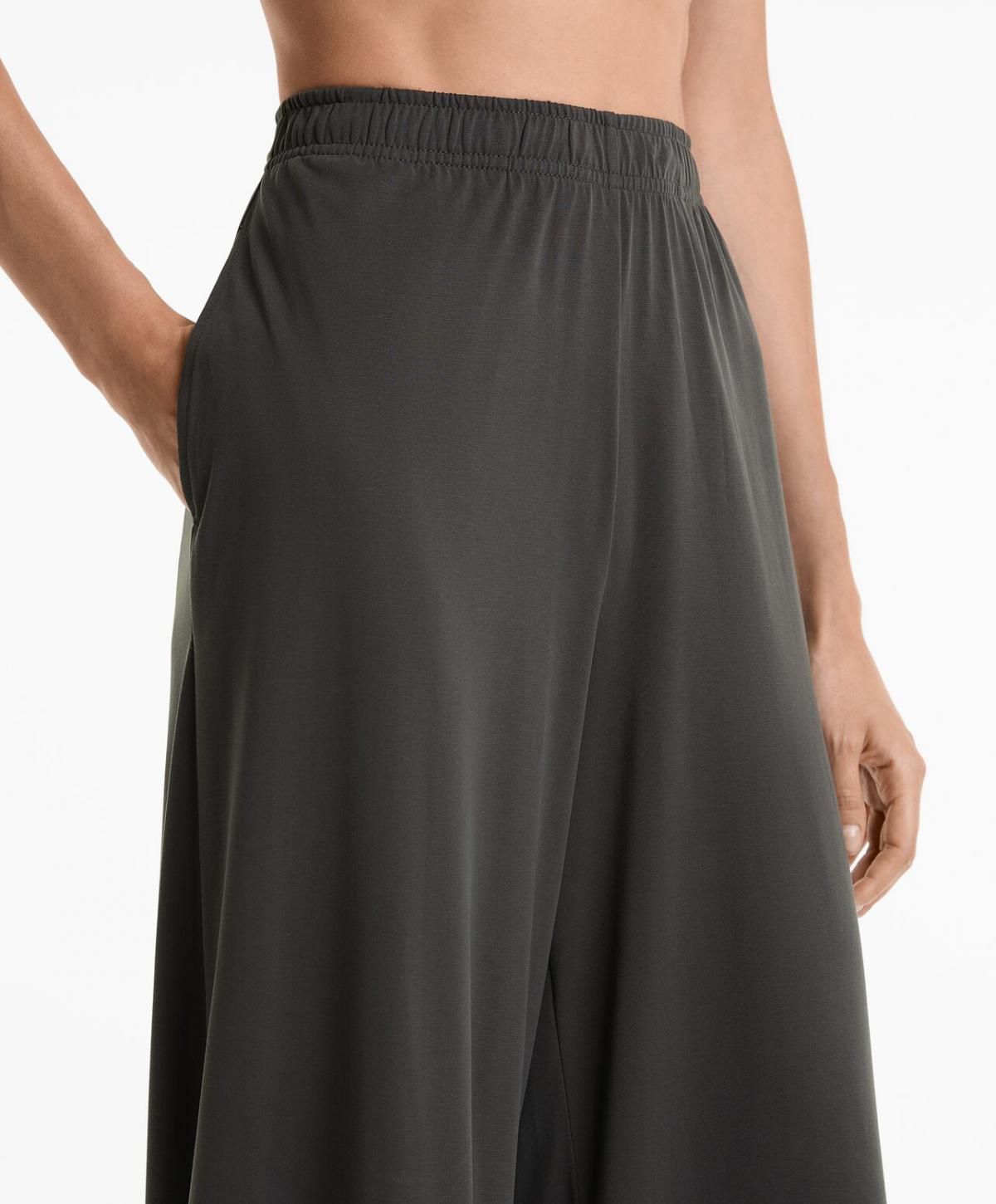 오이쇼 모달 와이드 크롭 팬츠 웨이스트 스트레치 6248/555 ANTHRACITE - 상세 이미지 4