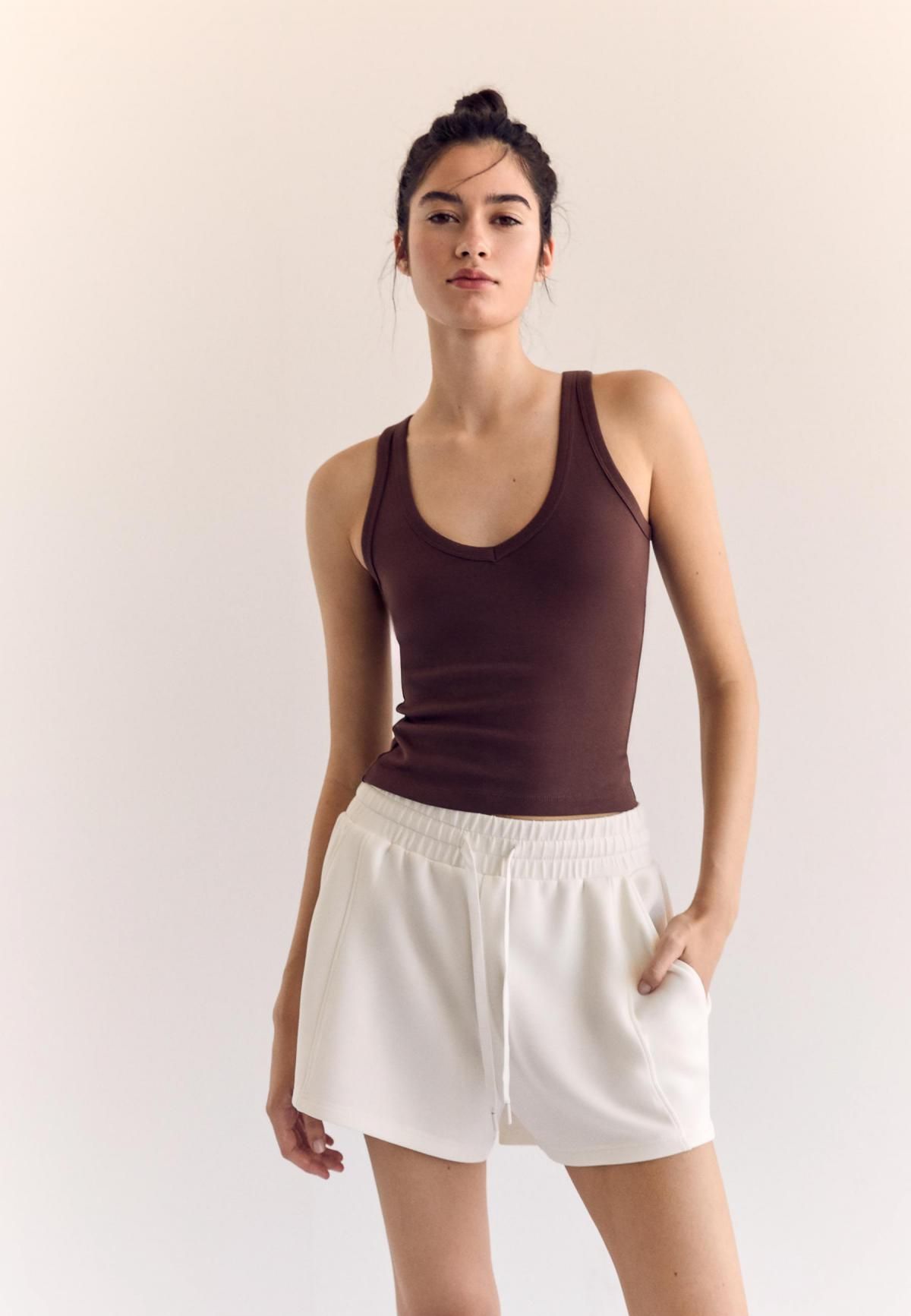 스트라디바리우스 소프트터치 이지웨어 밴딩 심플 심라인 반바지 8650/313 WHITE - 상세 이미지 2