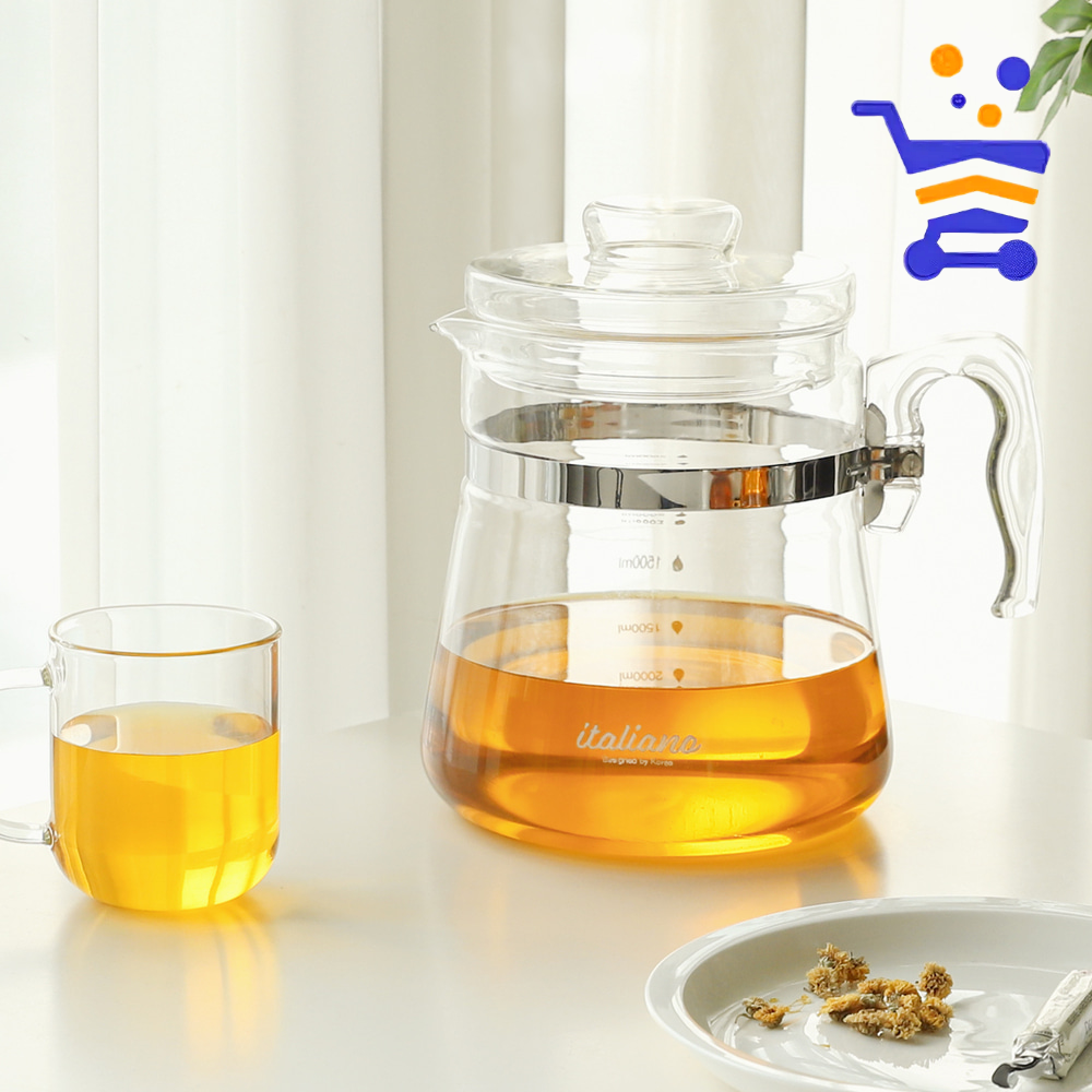 보일링 직화 유리 주전자 2.5L 열탕기 - 상품 이미지