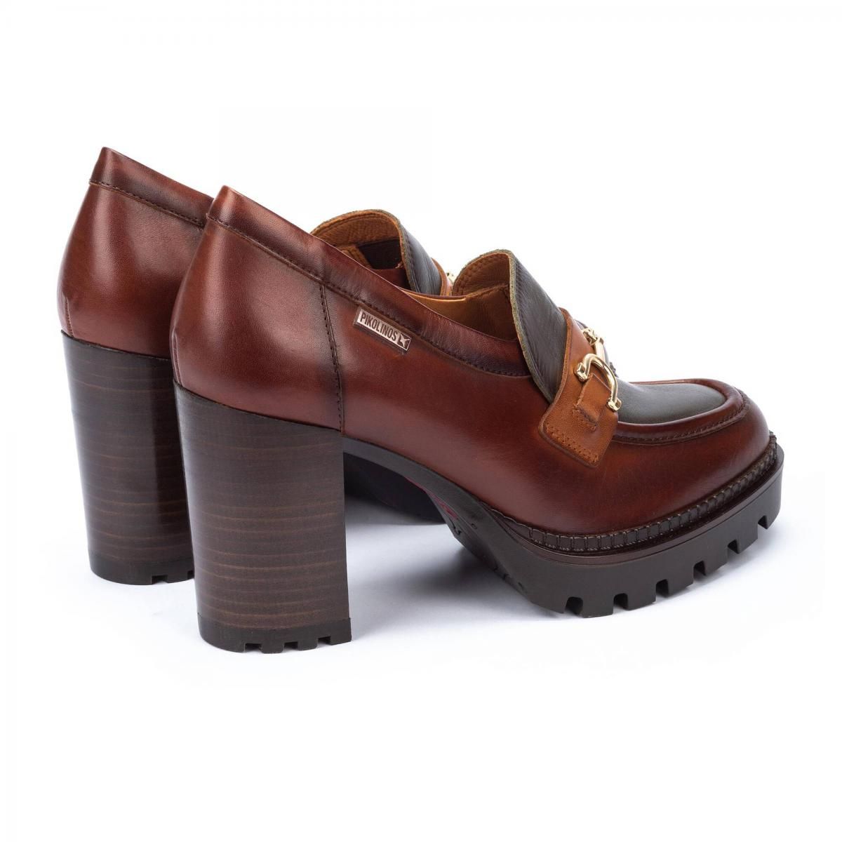 피콜리노스 모던 청키힐 메탈 장식 힐 로퍼 CERVERA W1J-3887C1 COGNAC - 상세 이미지 4