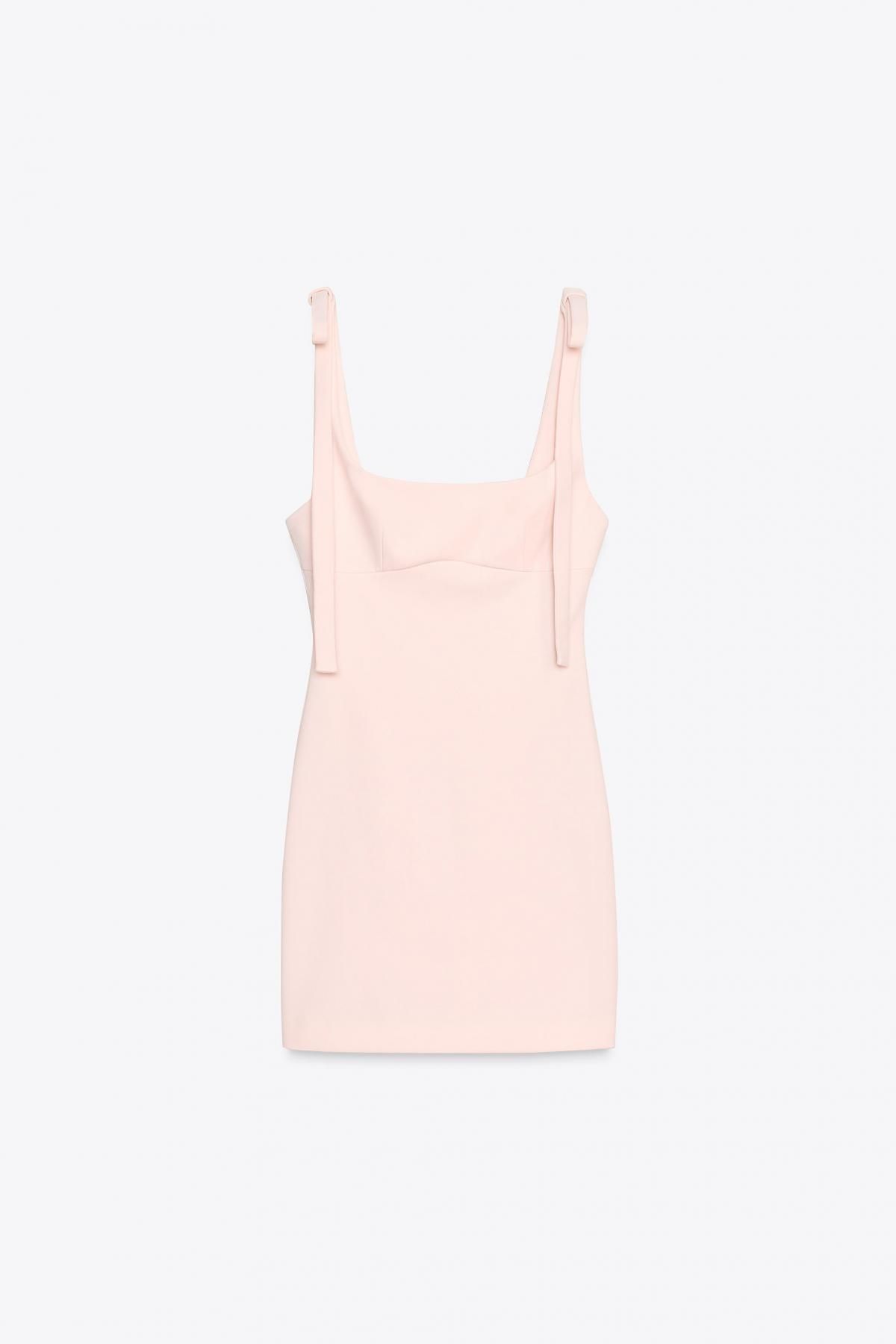 자라 페미닌 리본 스트랩 미니 원피스 3677/111 PASTEL PINK - 메인 이미지