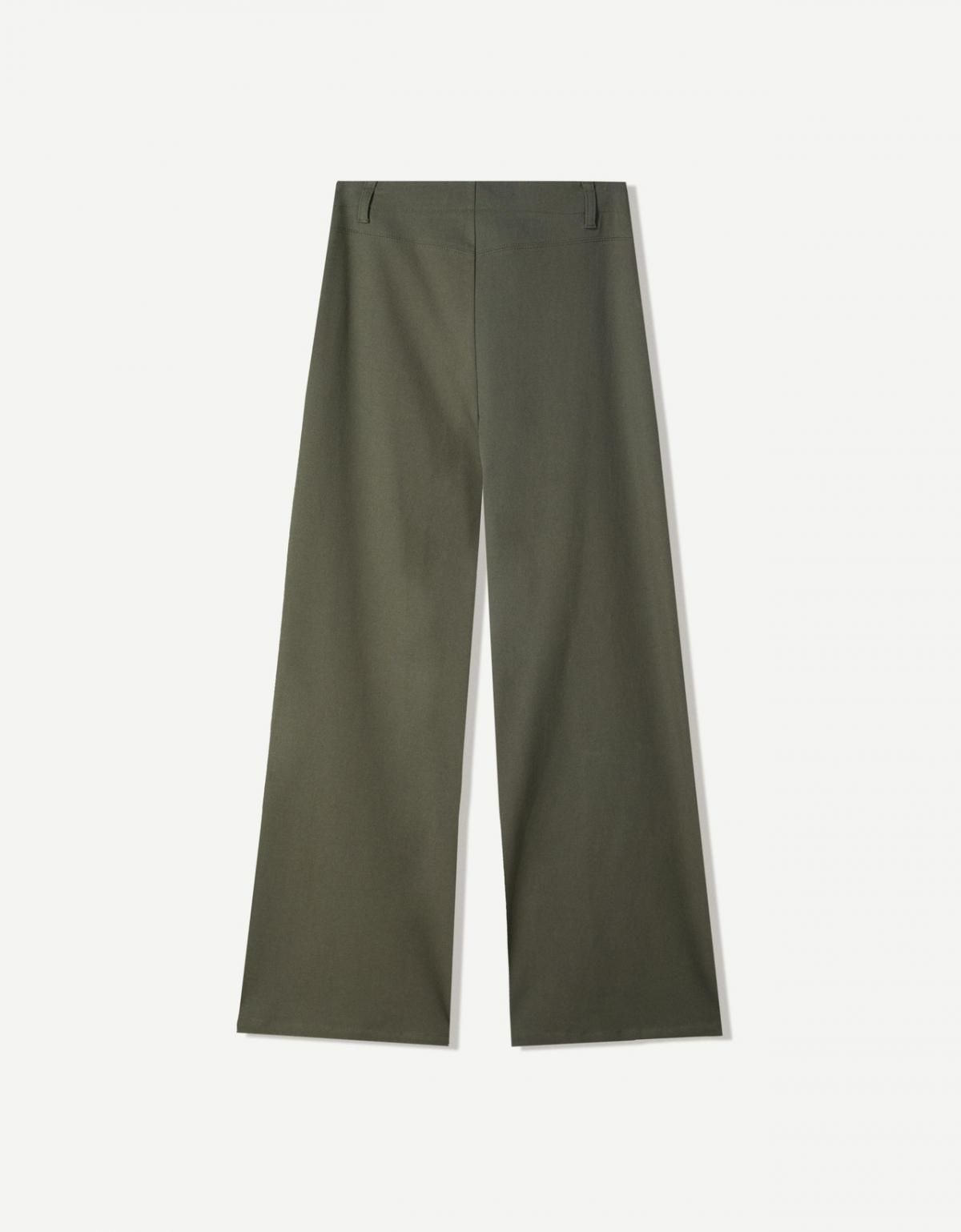 버쉬카 카키 미니멀 와이드 팬츠 5095/741 KHAKI - 상품 이미지