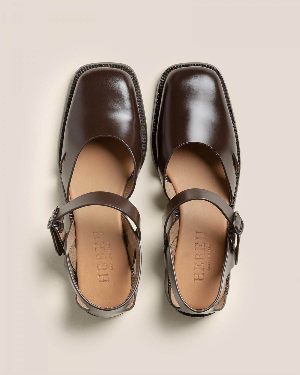 헤레우 알로르다 스퀘어 로우힐 메리제인 슈즈 8860109799756 DARK BROWN - 상세 이미지 2