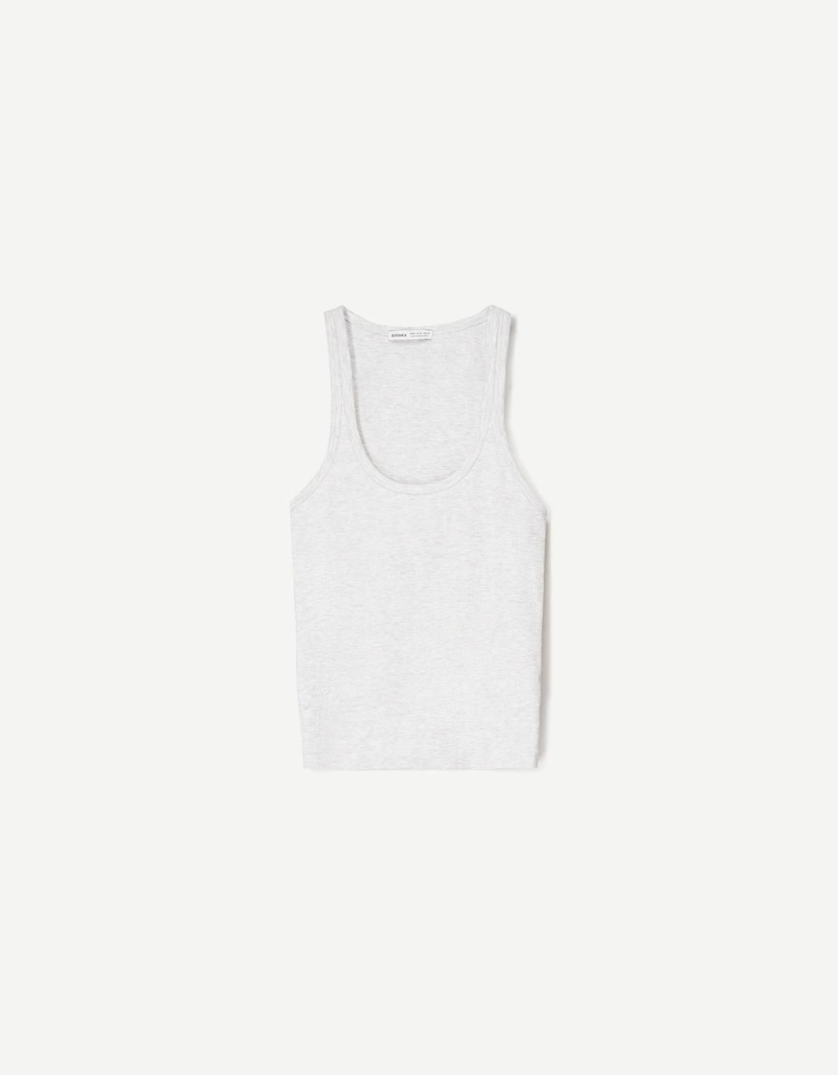 버쉬카 슬리브리스 골지 티셔츠 2338/152 GREY - 메인 이미지