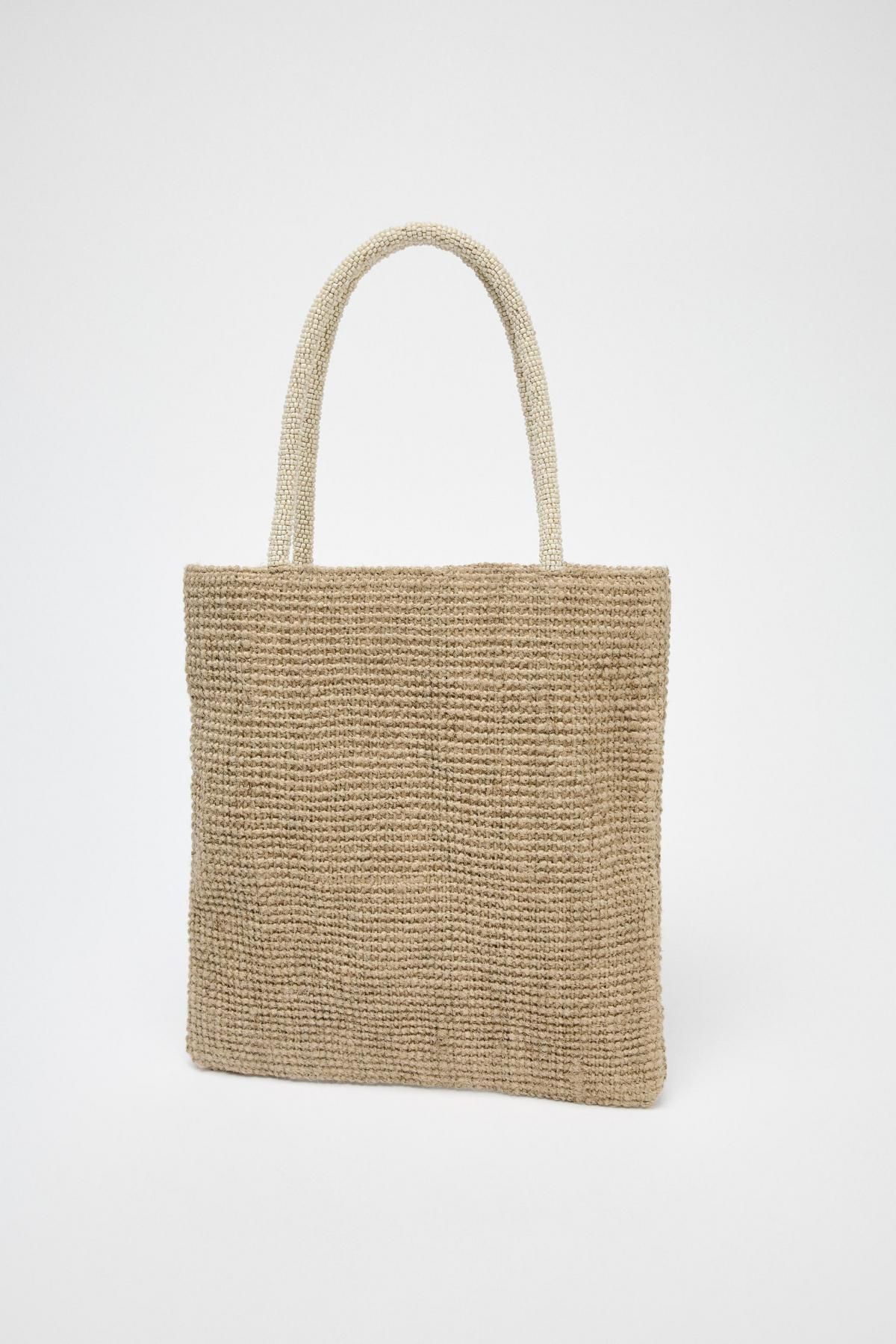 자라 팜트리 자수 내추럴 라탄 쇼퍼백 6226/610 LIGHT BEIGE - 상세 이미지 3