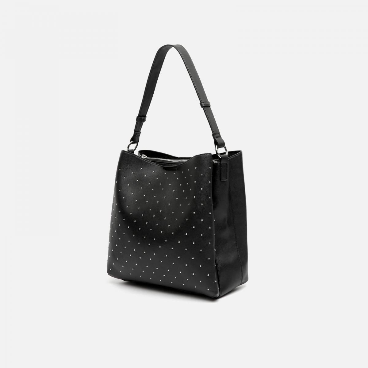 미사코 스터드 메탈디테일 블랙 라지 호보백 NICOLETA-4700448002012 BLACK - 상세 이미지 3