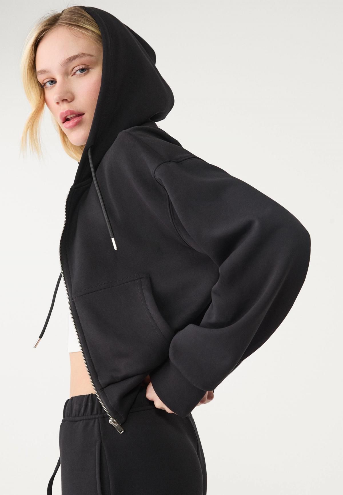 스트라디바리우스 소프트터치 집업 후드티 블랙 6503/410 BLACK - 상세 이미지 4